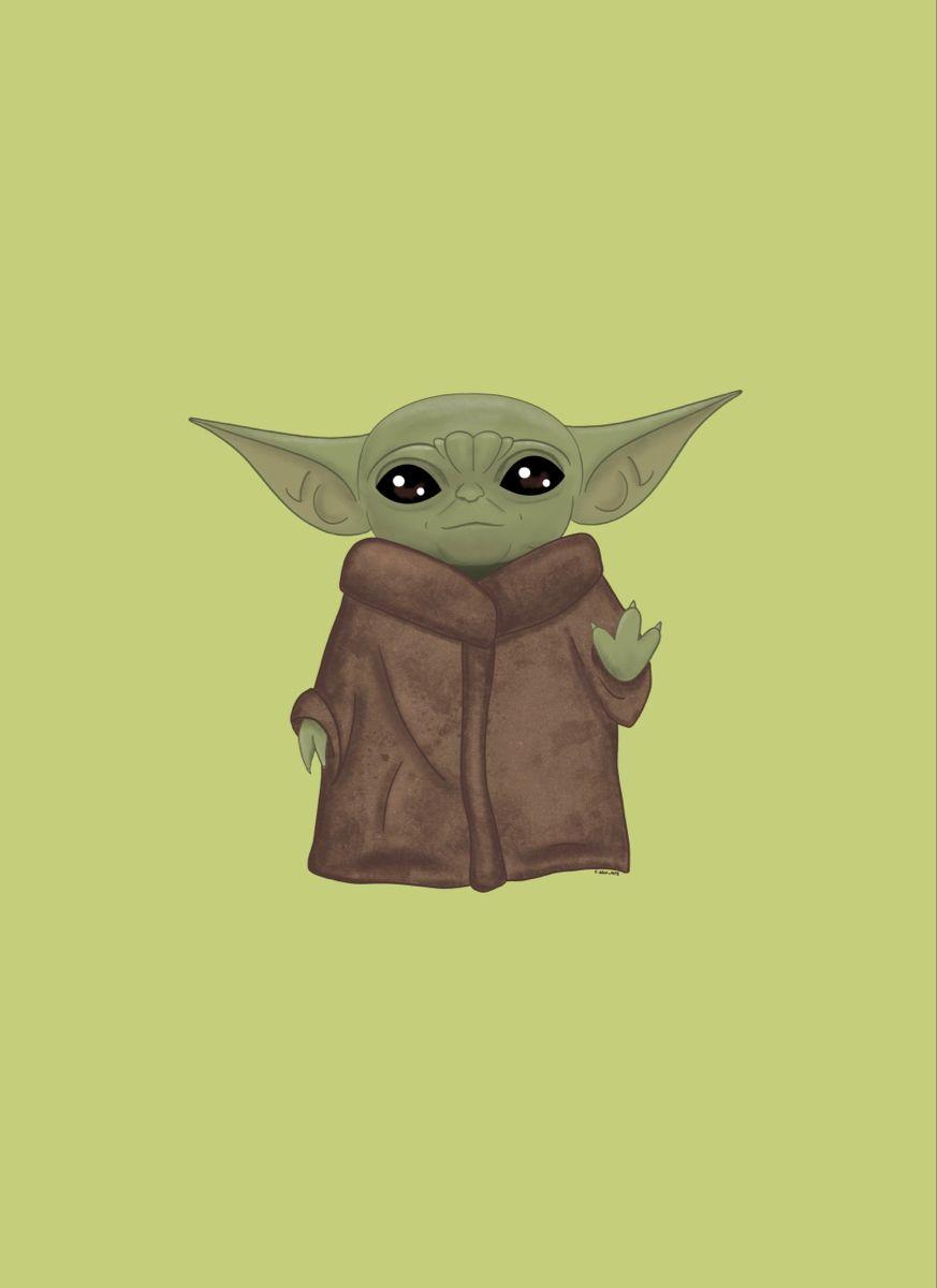 Baby Yoda Cartoon Wallpapers Wallpaper Cave