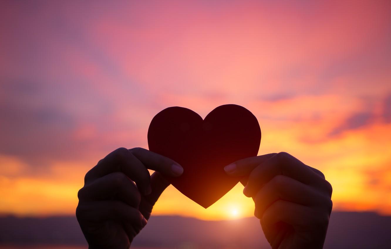 Love Heart Sunset Wallpapers Wallpaper Cave