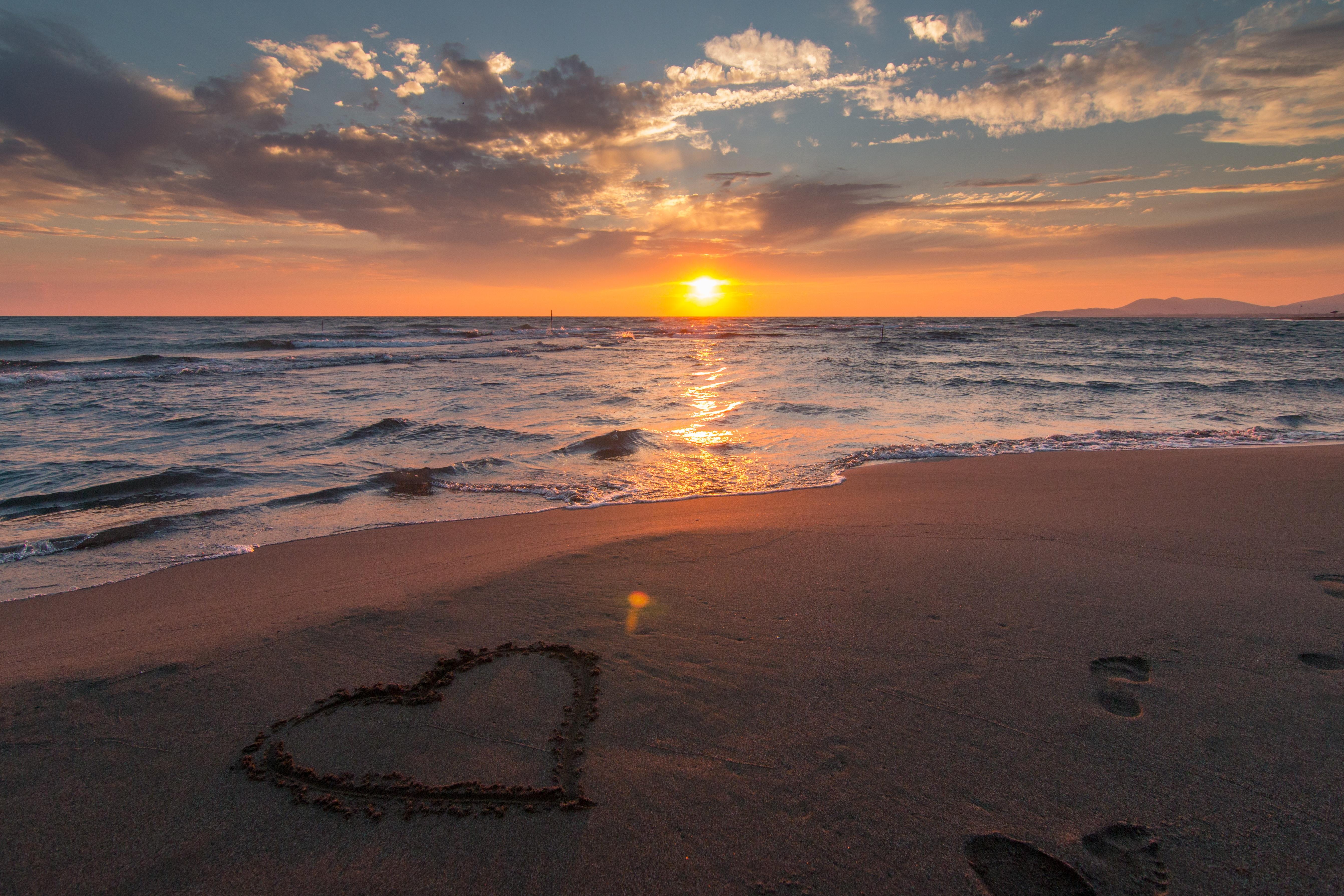 Love Heart Sunset Wallpapers Wallpaper Cave