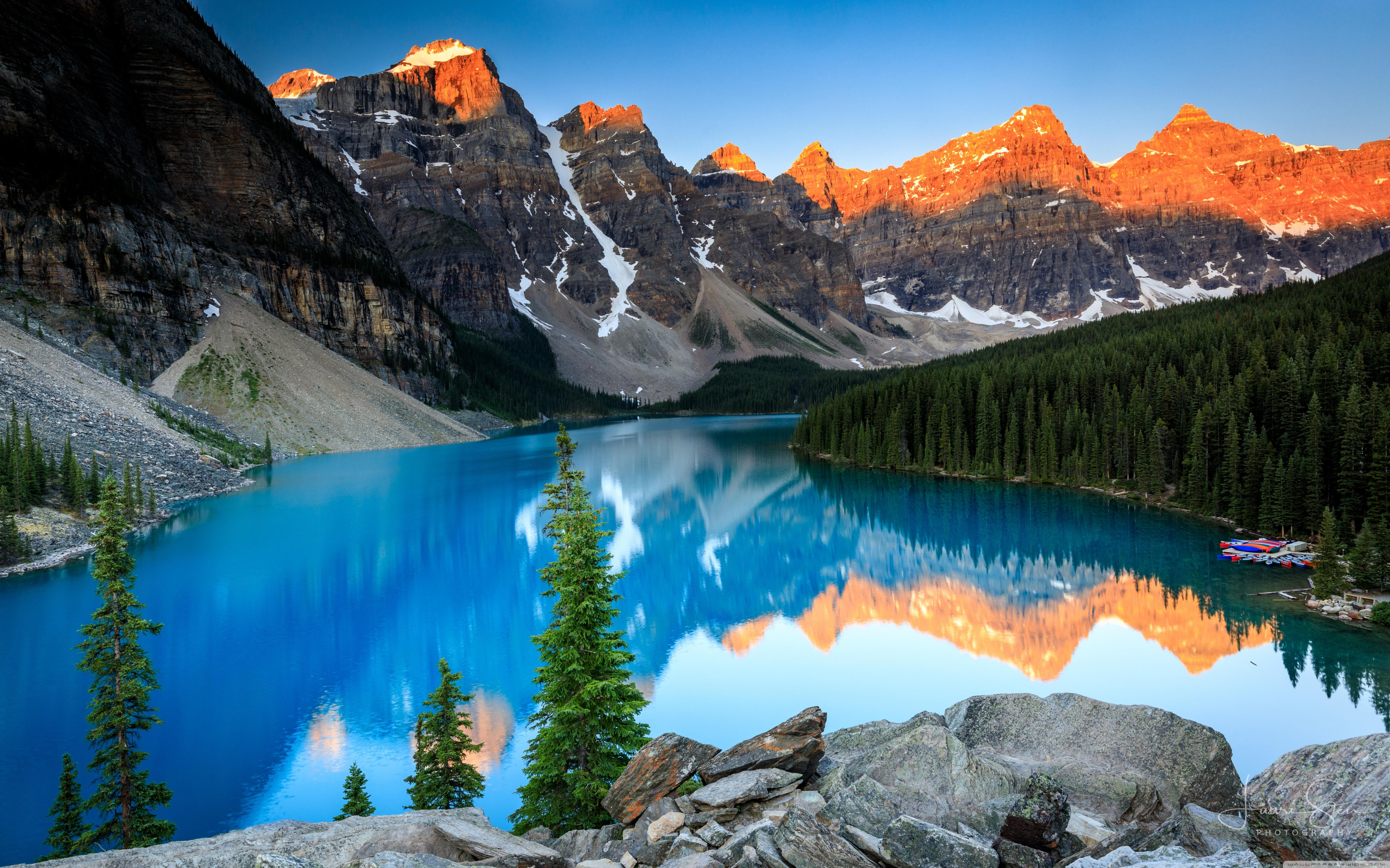 Beautiful Moraine Lake Sunrise Wallpapers Wallpaper Cave