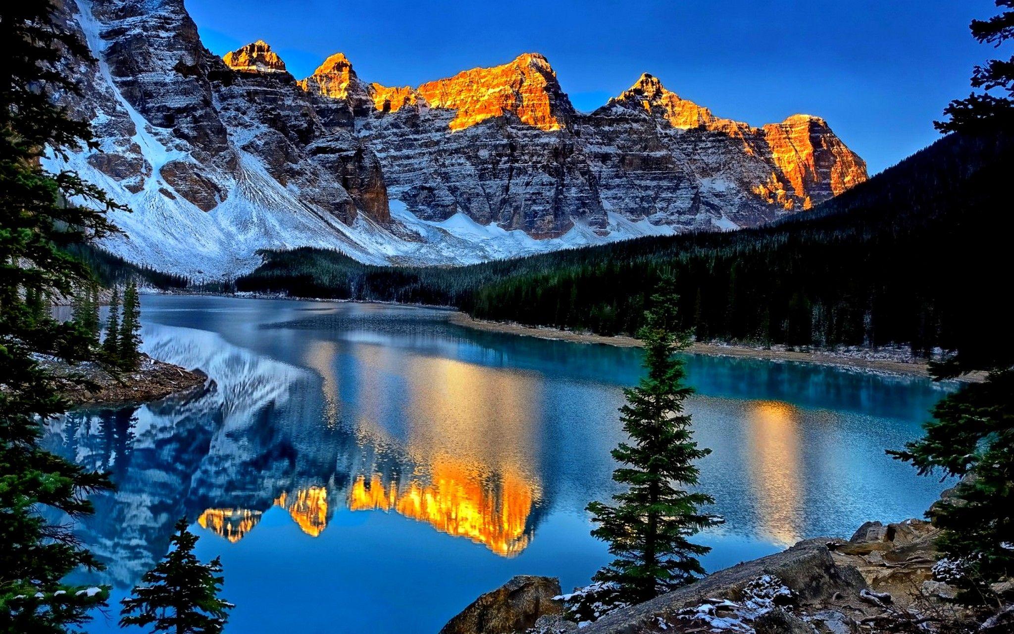 Beautiful Moraine Lake Sunrise Wallpapers Wallpaper Cave