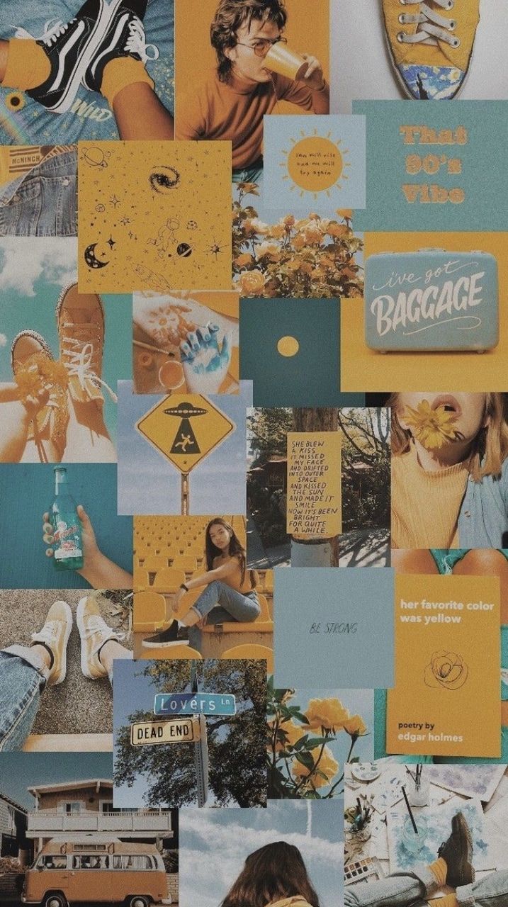 Blue Aesthetic Collage Wallpapers Wallpaper Cave