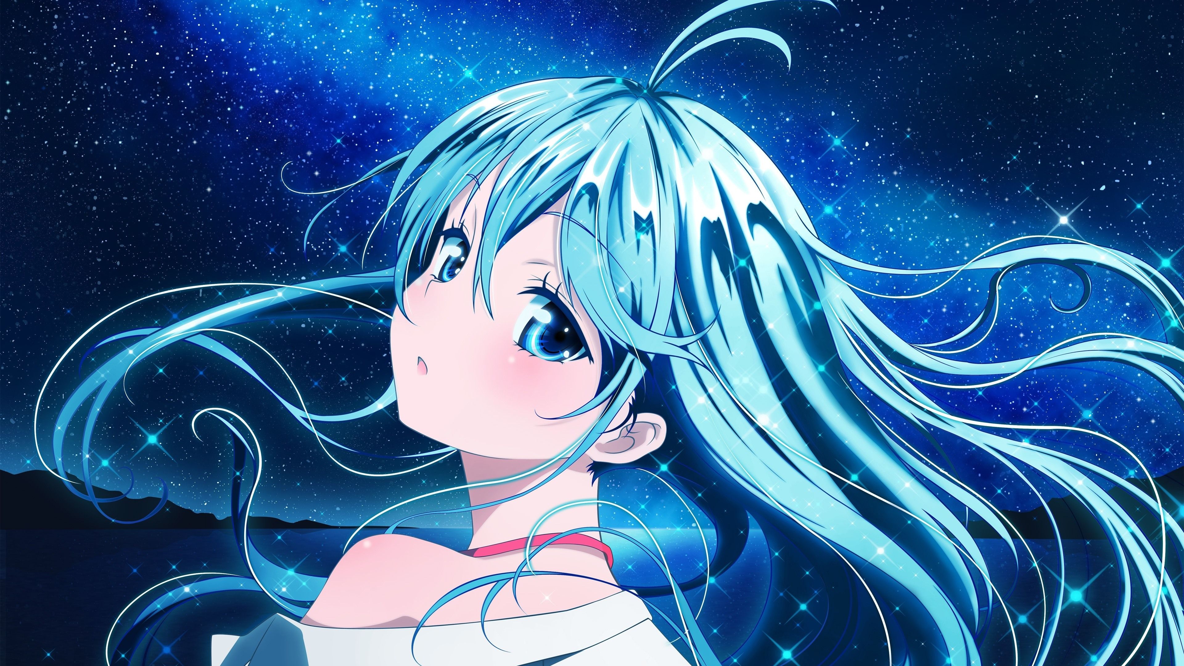 Blue Hair Anime Girl Wallpapers Wallpaper Cave