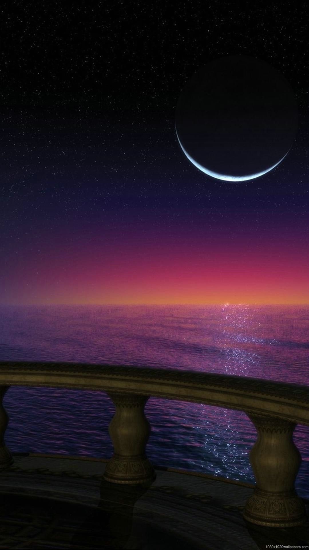 Moon Scenery Mobile Wallpapers Wallpaper Cave