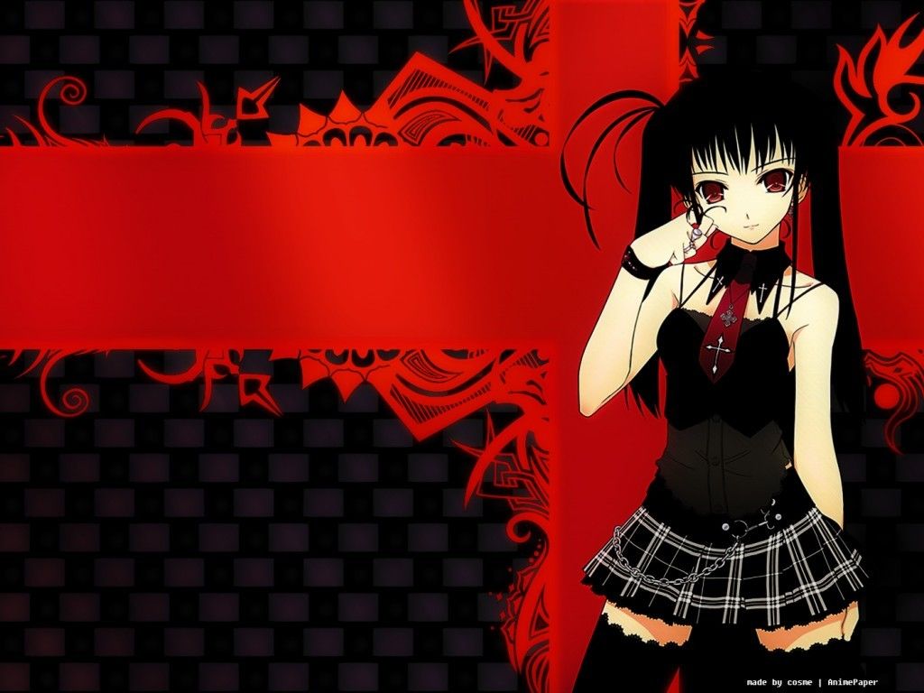 Red And Black Anime Girl Wallpapers Wallpaper Cave