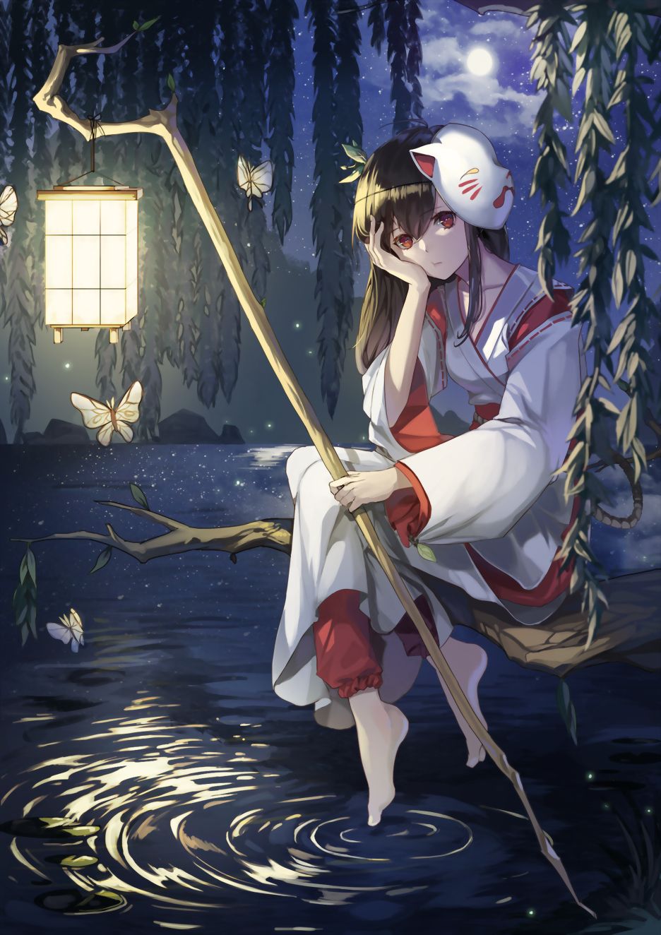 Mask Kitsune Anime Girl Wallpapers Wallpaper Cave