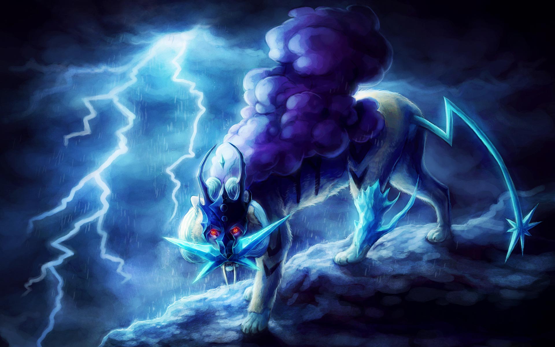 Blue Lightning Lion Blue Lightning Cool Wallpapers Skylark Wallpaper