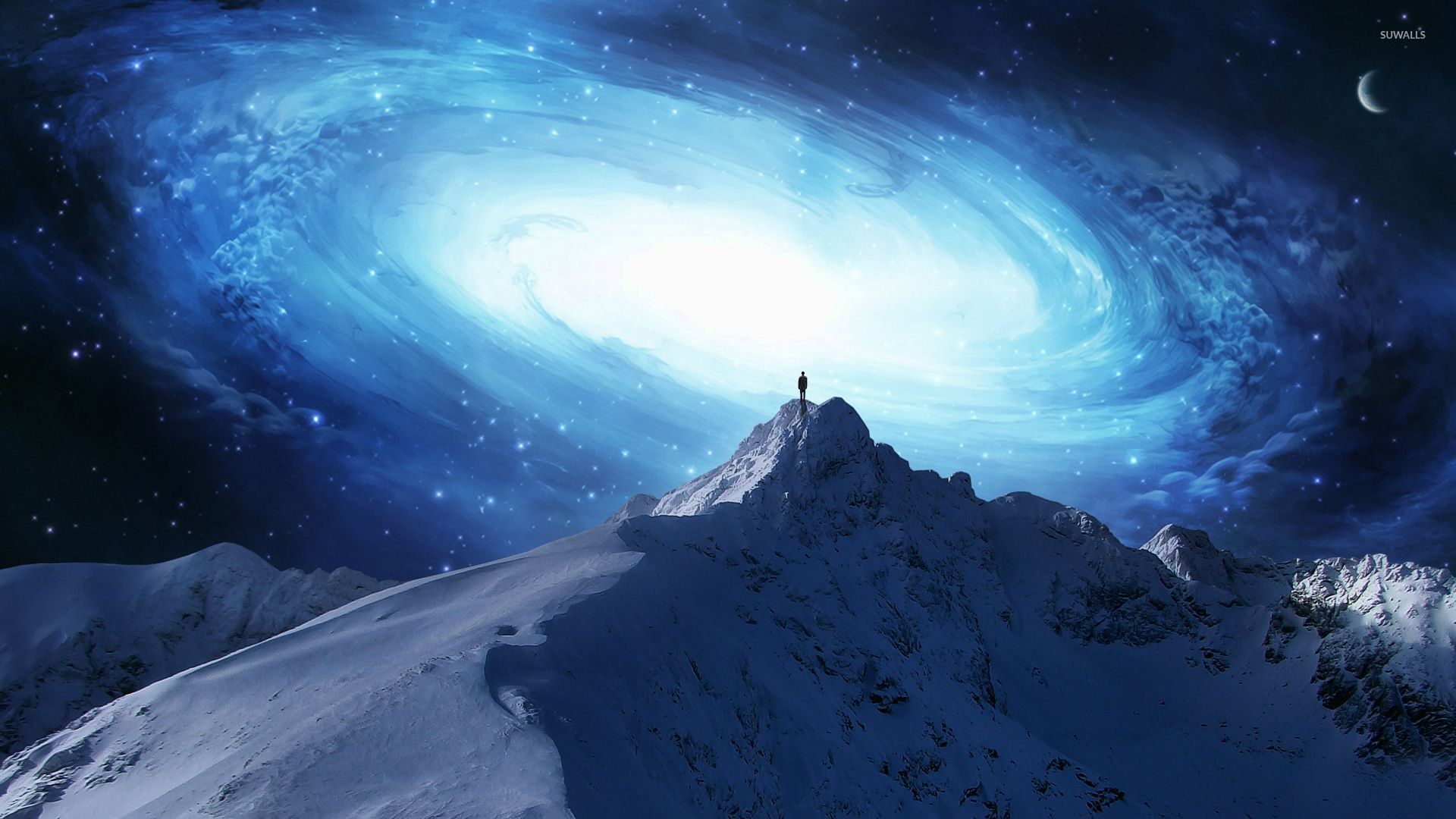 Galaxy Stars Over Mountain Wallpapers Wallpaper Cave