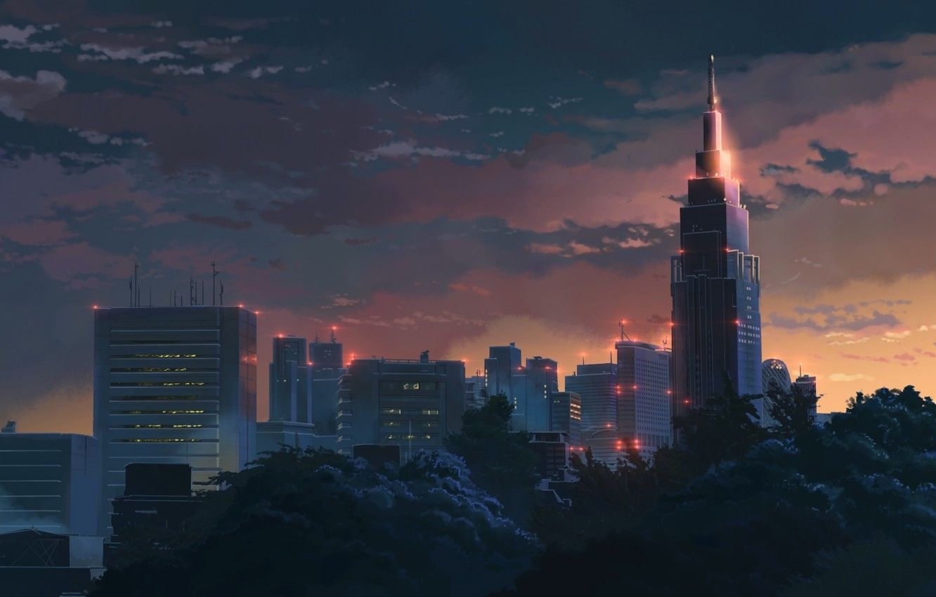 Anime Sunset City Wallpapers Wallpaper Cave