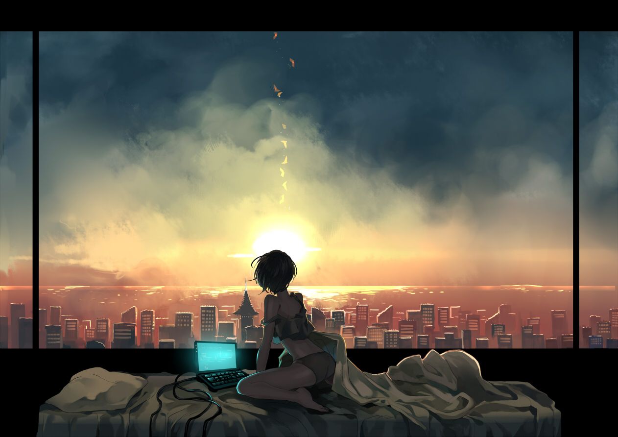 Anime Sunset City Wallpapers Wallpaper Cave