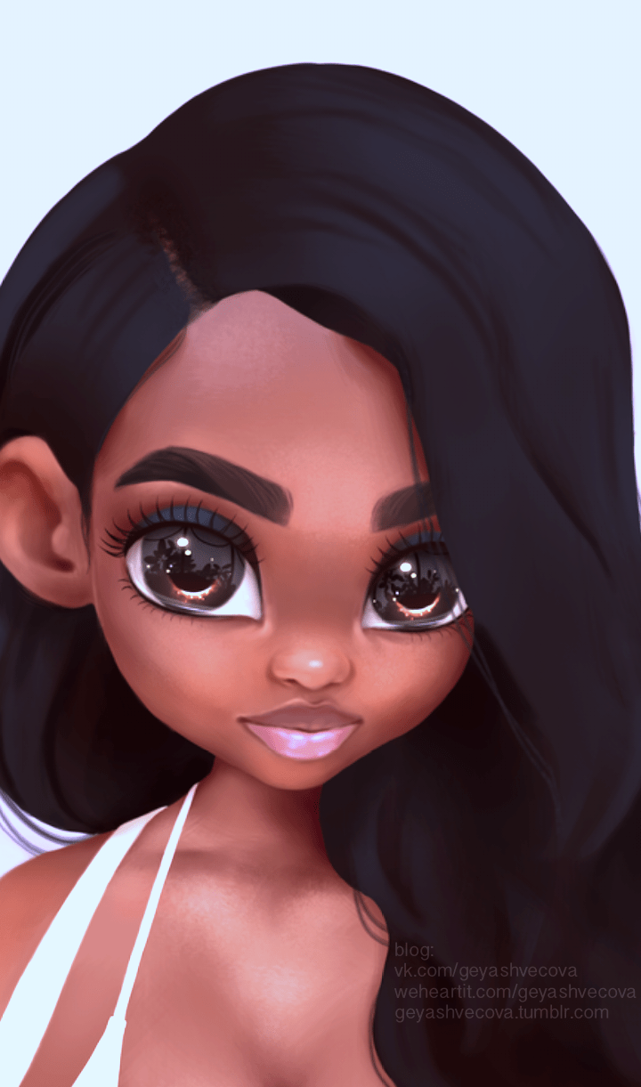 Black Girl Cartoon Phone Wallpapers Wallpaper Cave