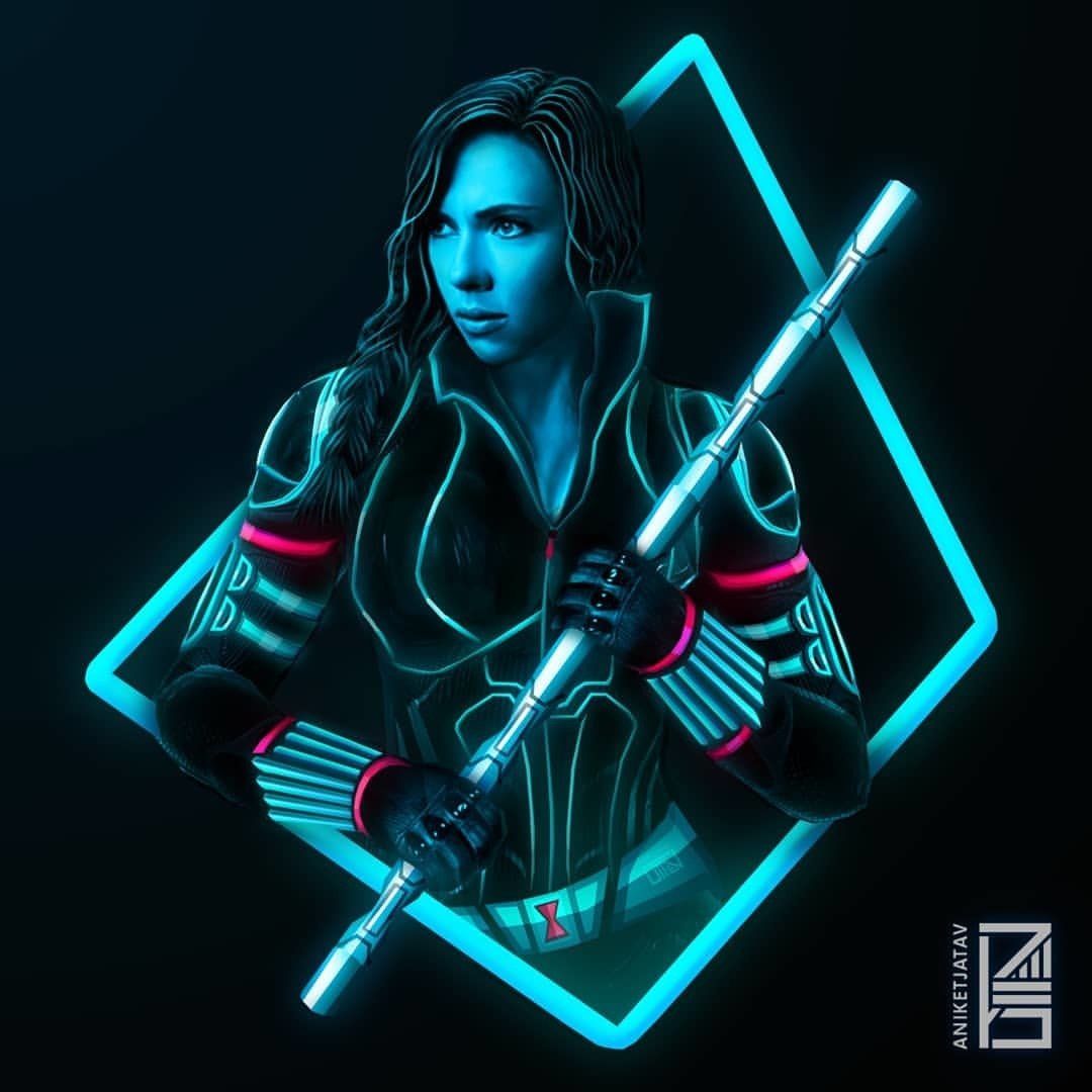 Black Widow Neon Wallpapers Wallpaper Cave