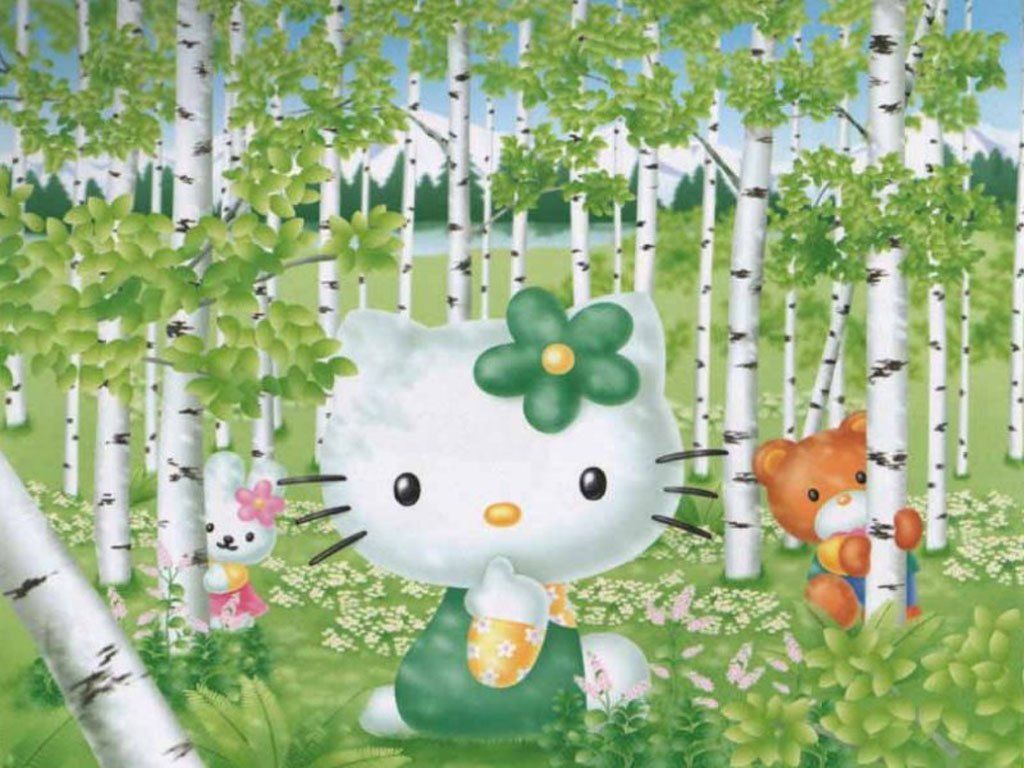 Hello Kitty Wallpaper Green