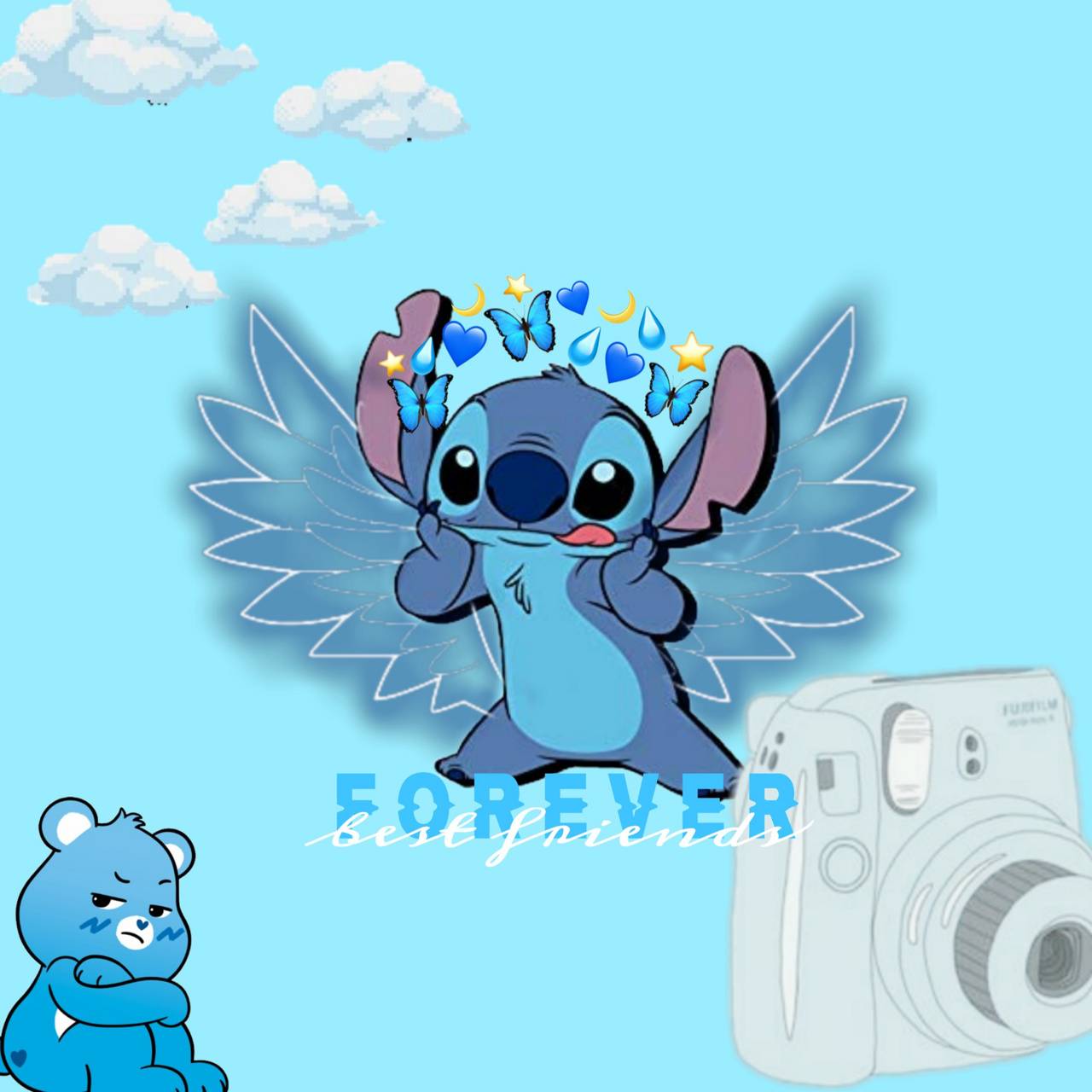 Aesthetic Wallpaper Blue Stitch