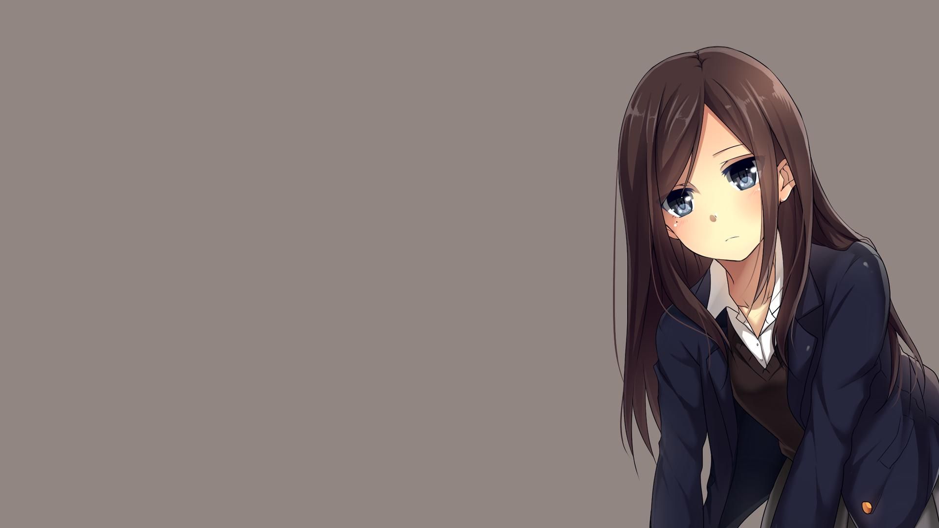Brown Hair Blue Eyes Anime Girl Wallpapers Wallpaper Cave