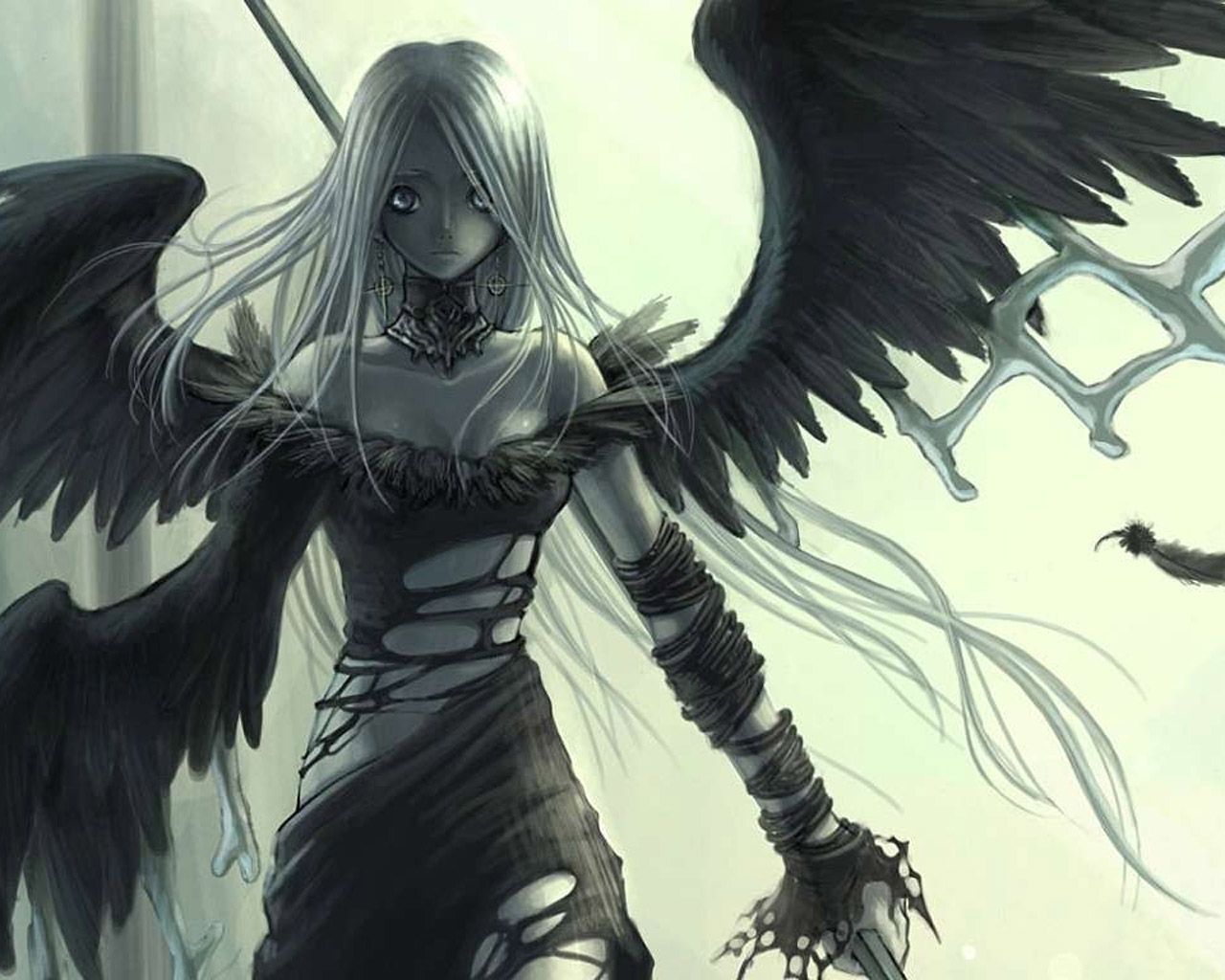 Anime Girl Dark Angel Wallpapers Wallpaper Cave