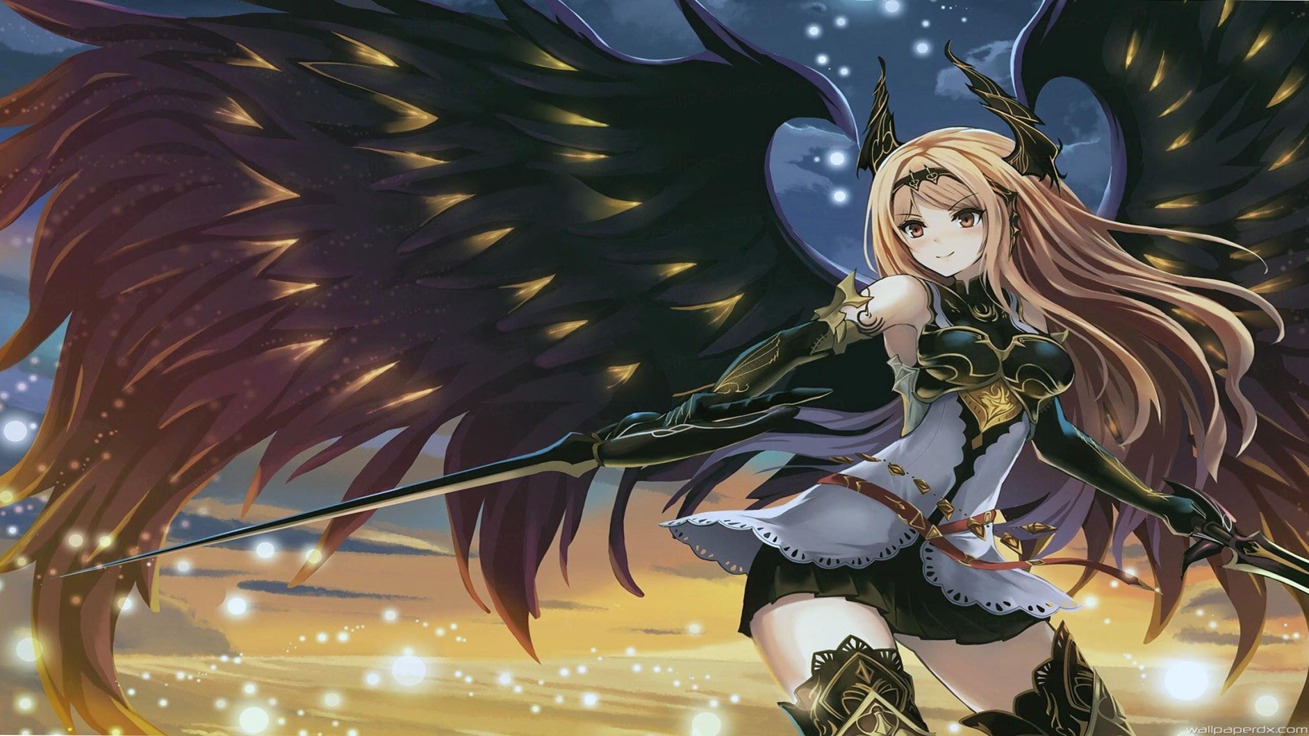 Anime Girl Dark Angel Wallpapers Wallpaper Cave