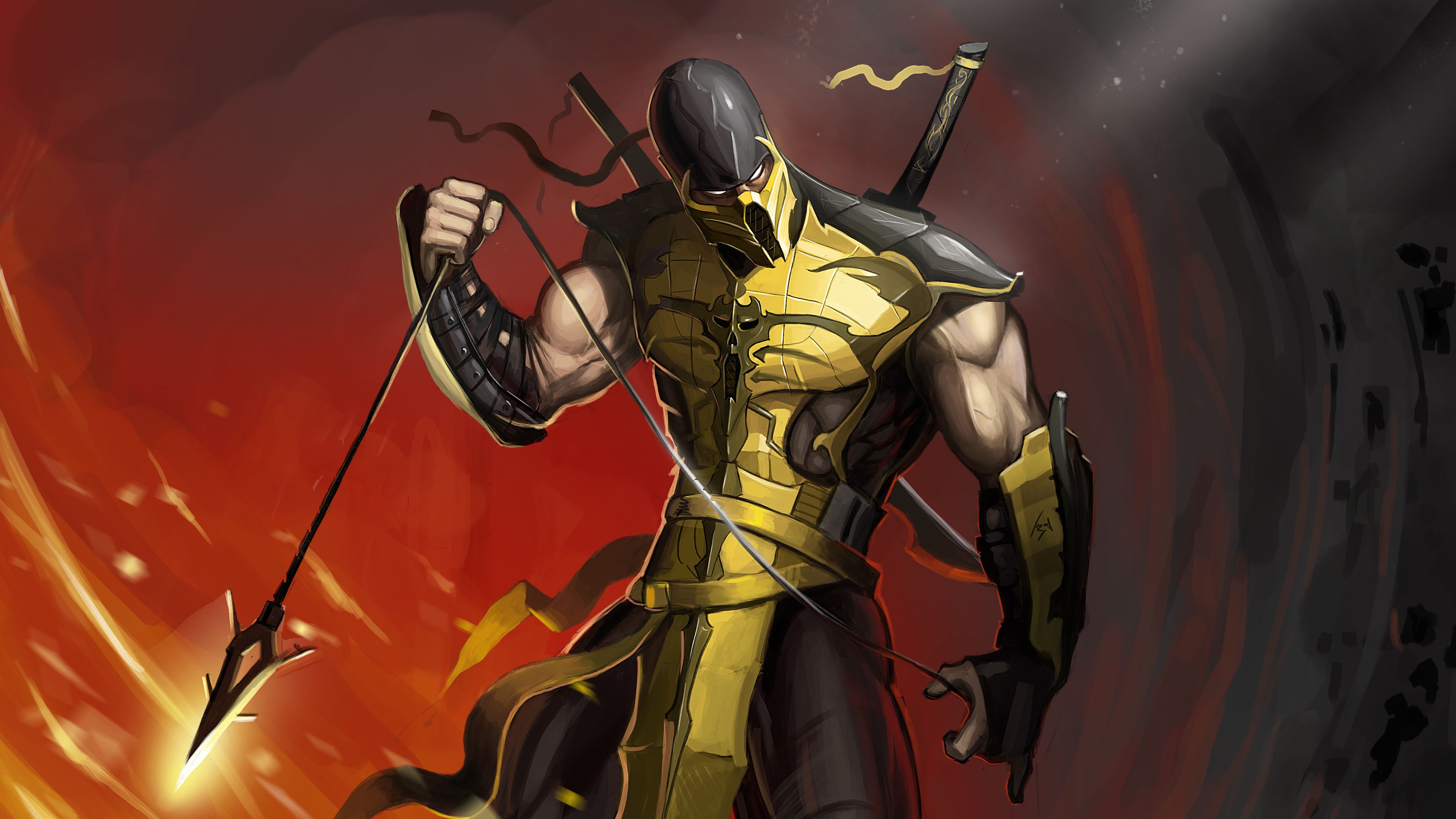 Mortal Kombat Scorpion 4k Desktop Wallpapers Wallpaper Cave