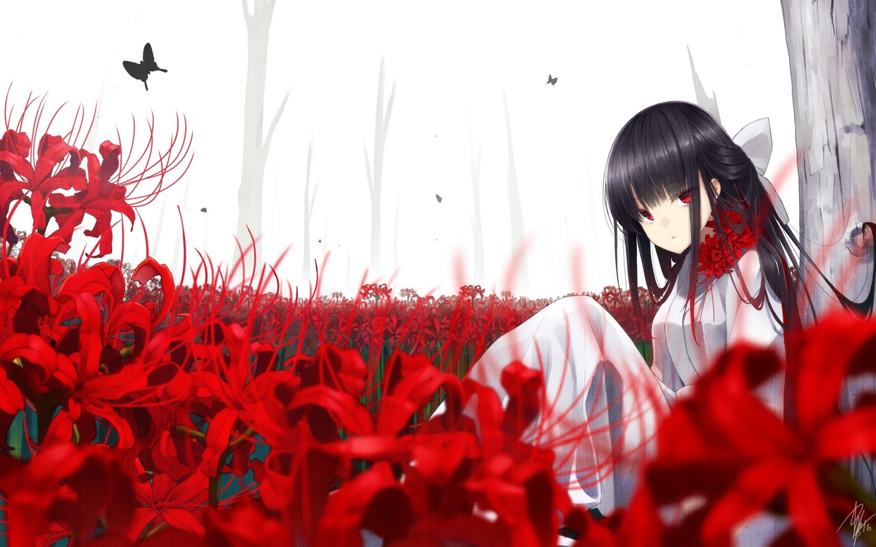 Black Red Anime Girl Wallpapers Wallpaper Cave