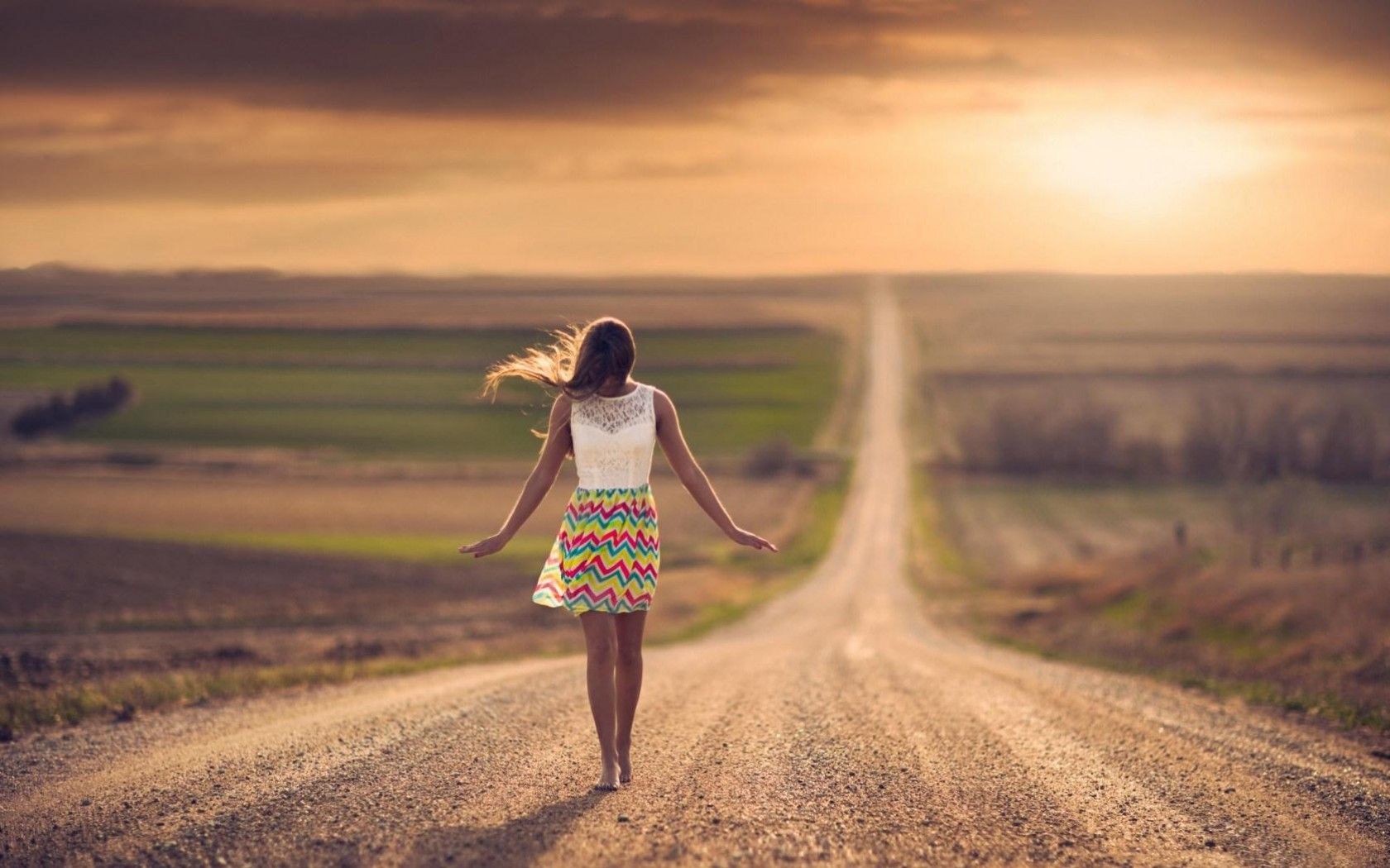 Girl And Road Wallpapers Wallpaper Cave
