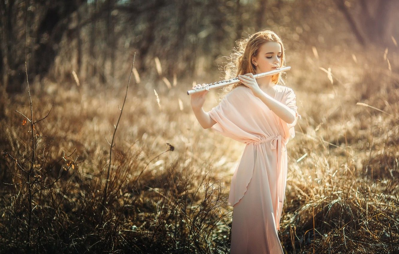 Girl And Flute Wallpapers Wallpaper Cave