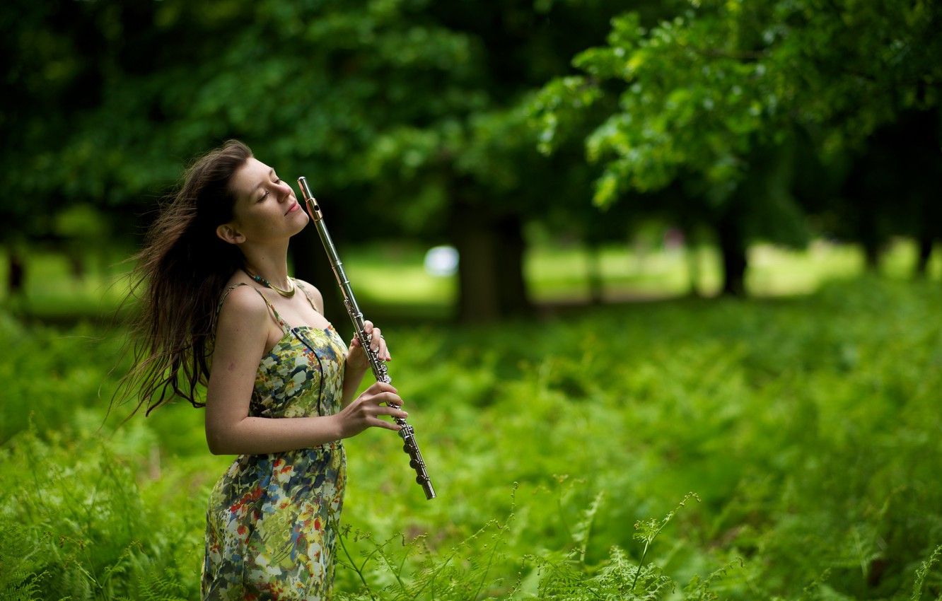 Girl And Flute Wallpapers Wallpaper Cave