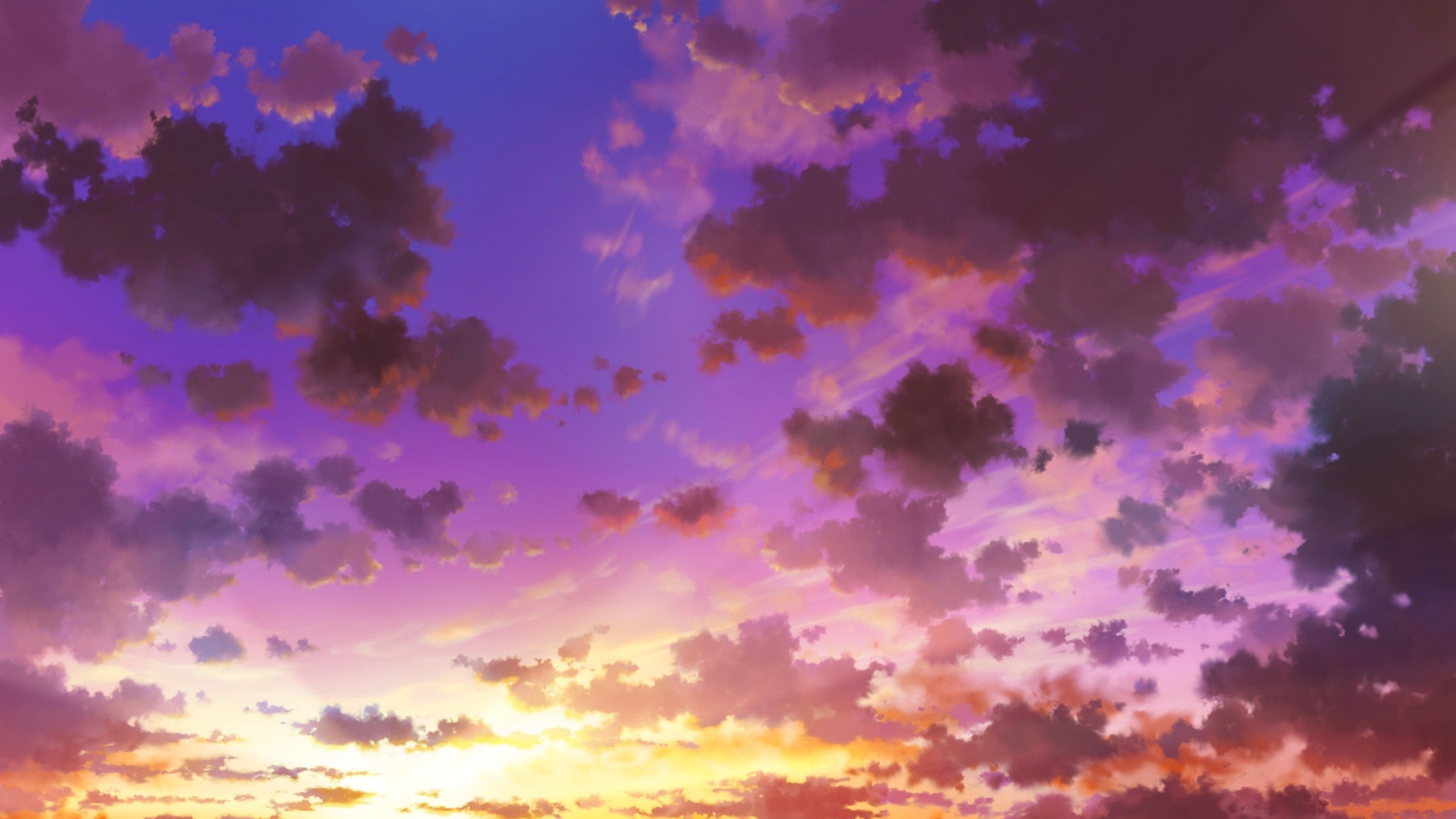 Anime Sky Sunset Wallpapers Wallpaper Cave