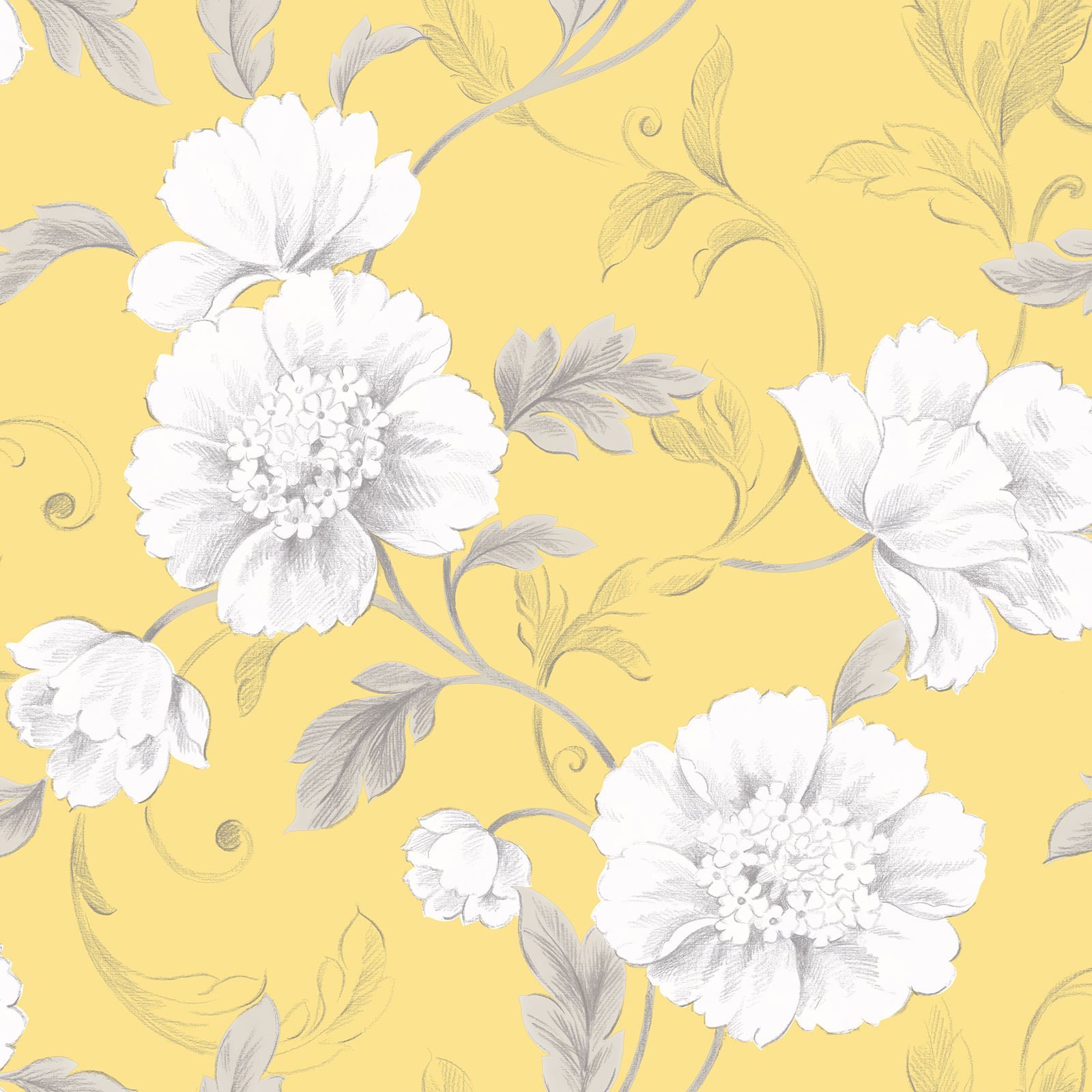 Light Cream Yellow Floral Vintage Wallpapers Wallpaper Cave