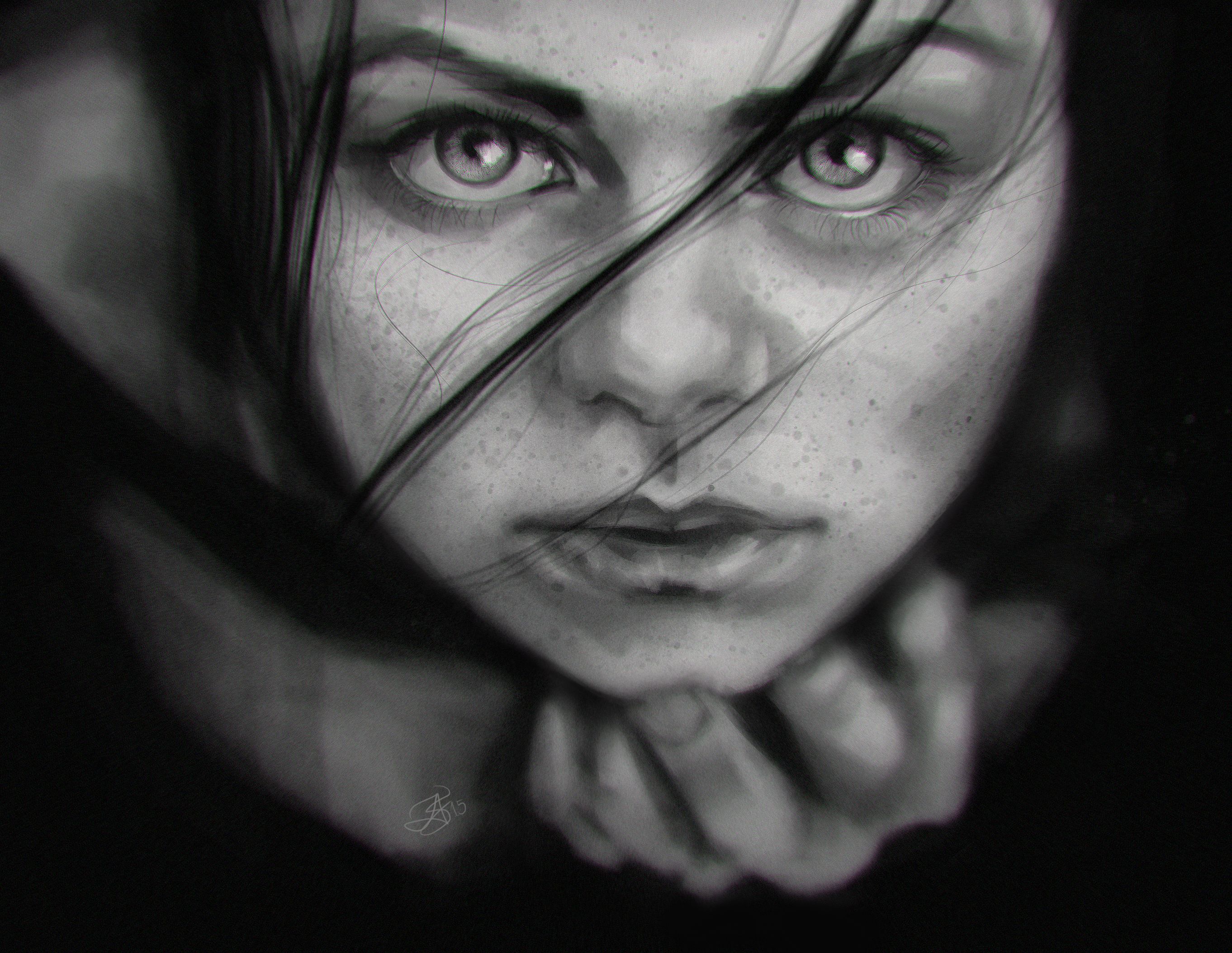 Women Face Black White Wallpapers Wallpaper Cave