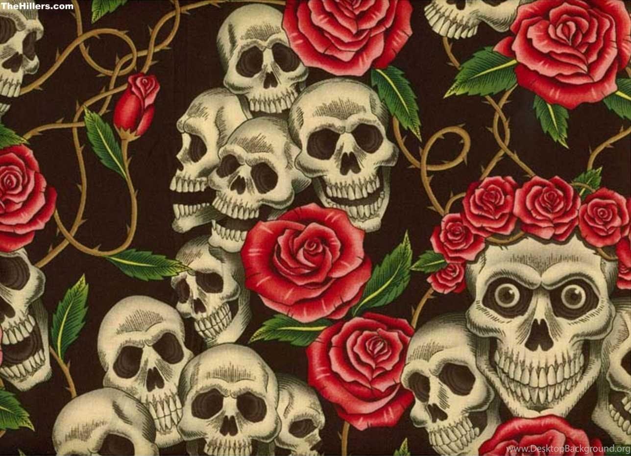 Desktop Skulls Roses 4k Wallpapers Wallpaper Cave