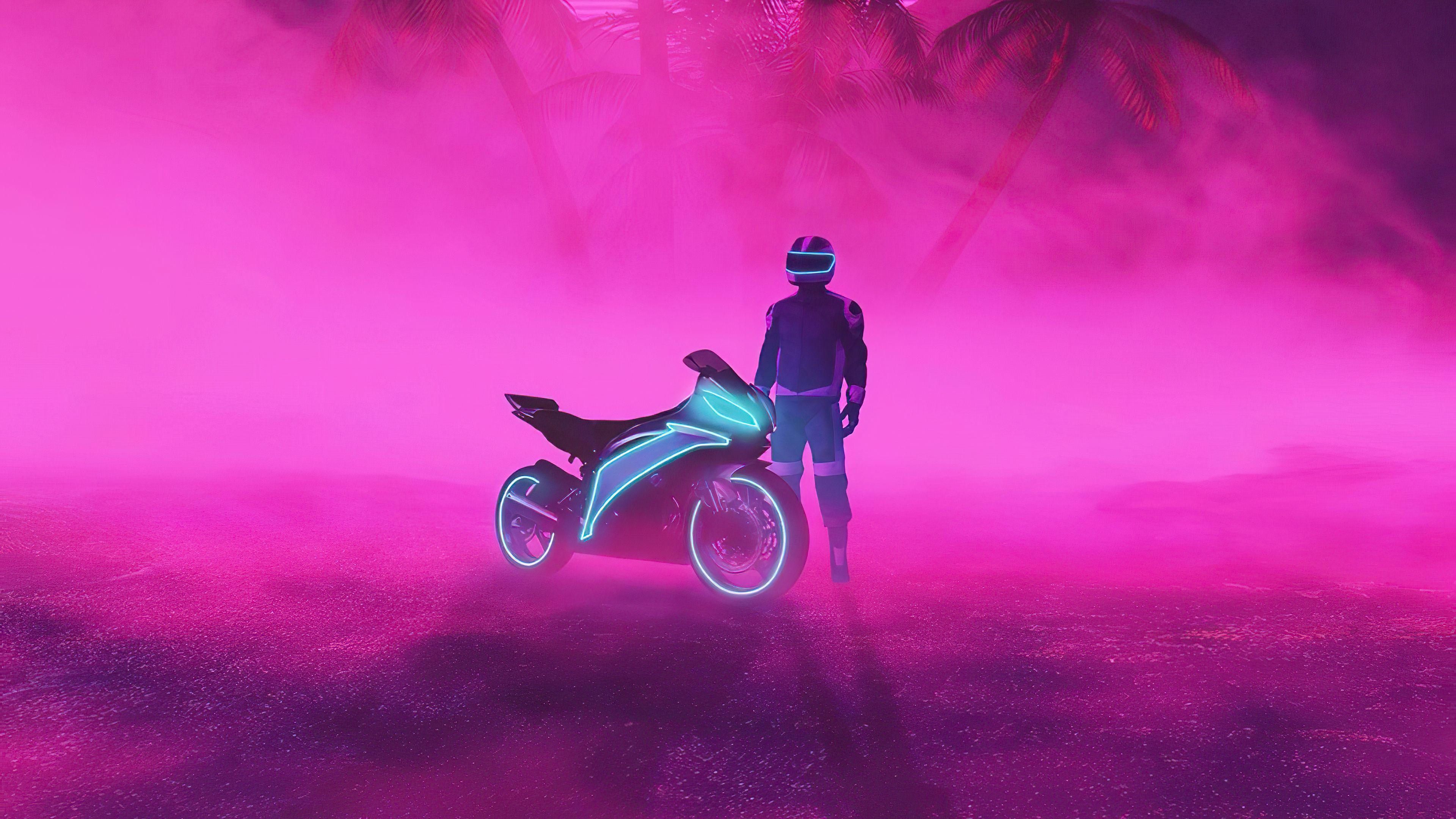 Neon Biker Wallpapers Wallpaper Cave