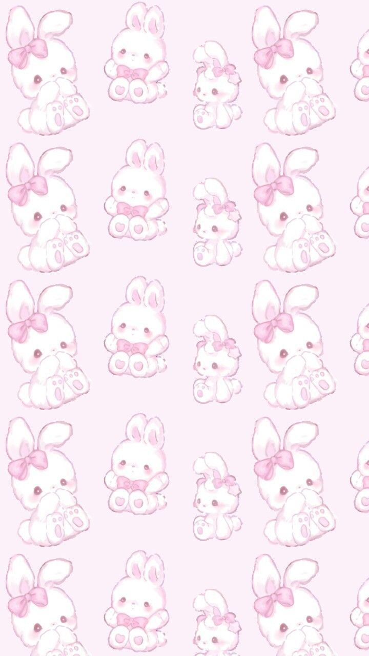 Pink Bunny Kawaii Rabbit Wallpapers Wallpaper Cave