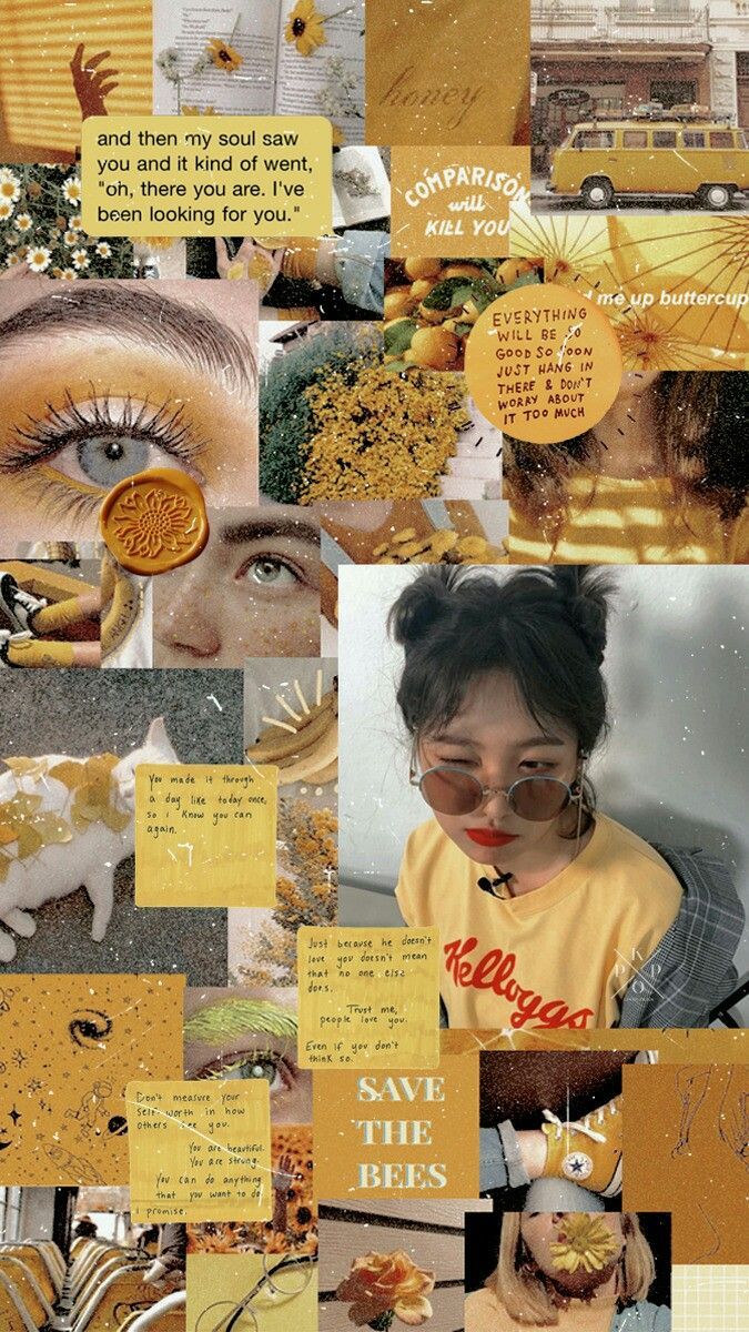 Yellow Aesthetic Collage Wallpapers Wallpaper Cave