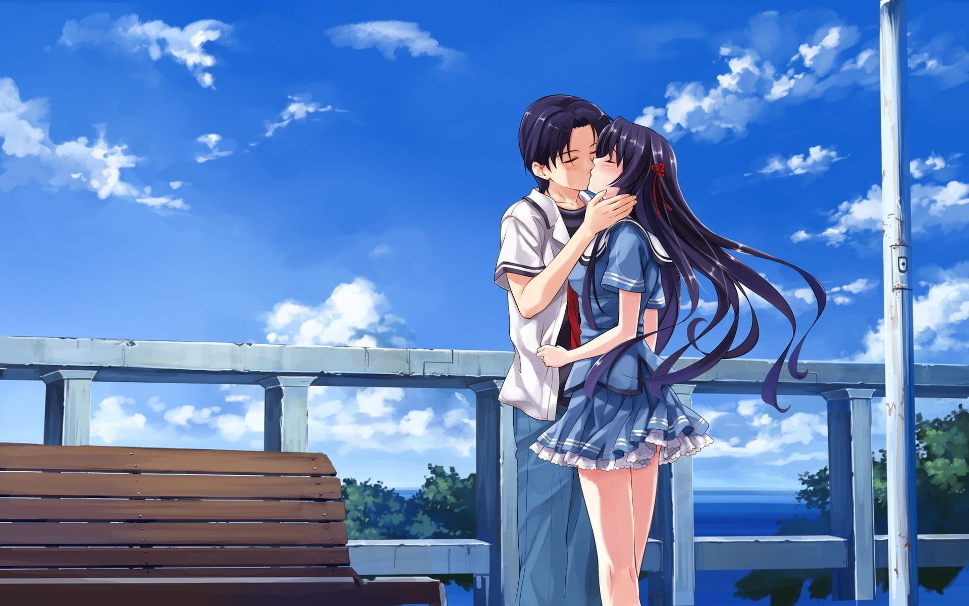 Anime Girl And Boy Cartoon Kisses Wallpapers Wallpaper Cave