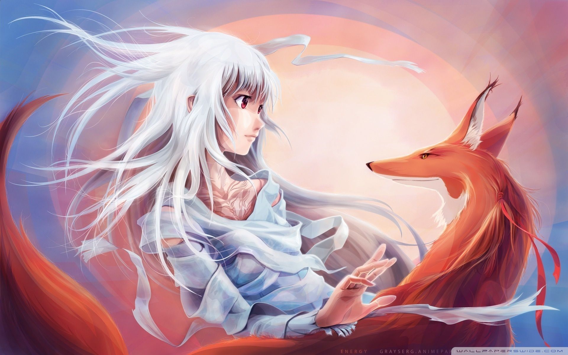 Fox Mask Anime Girl HD Wallpapers Wallpaper Cave