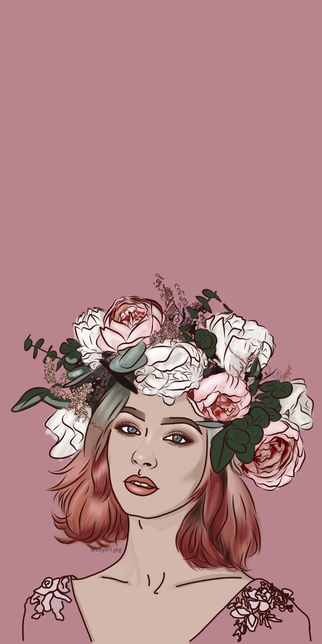 Авто тема [Get 21+] Aesthetic Flower Girl Painting