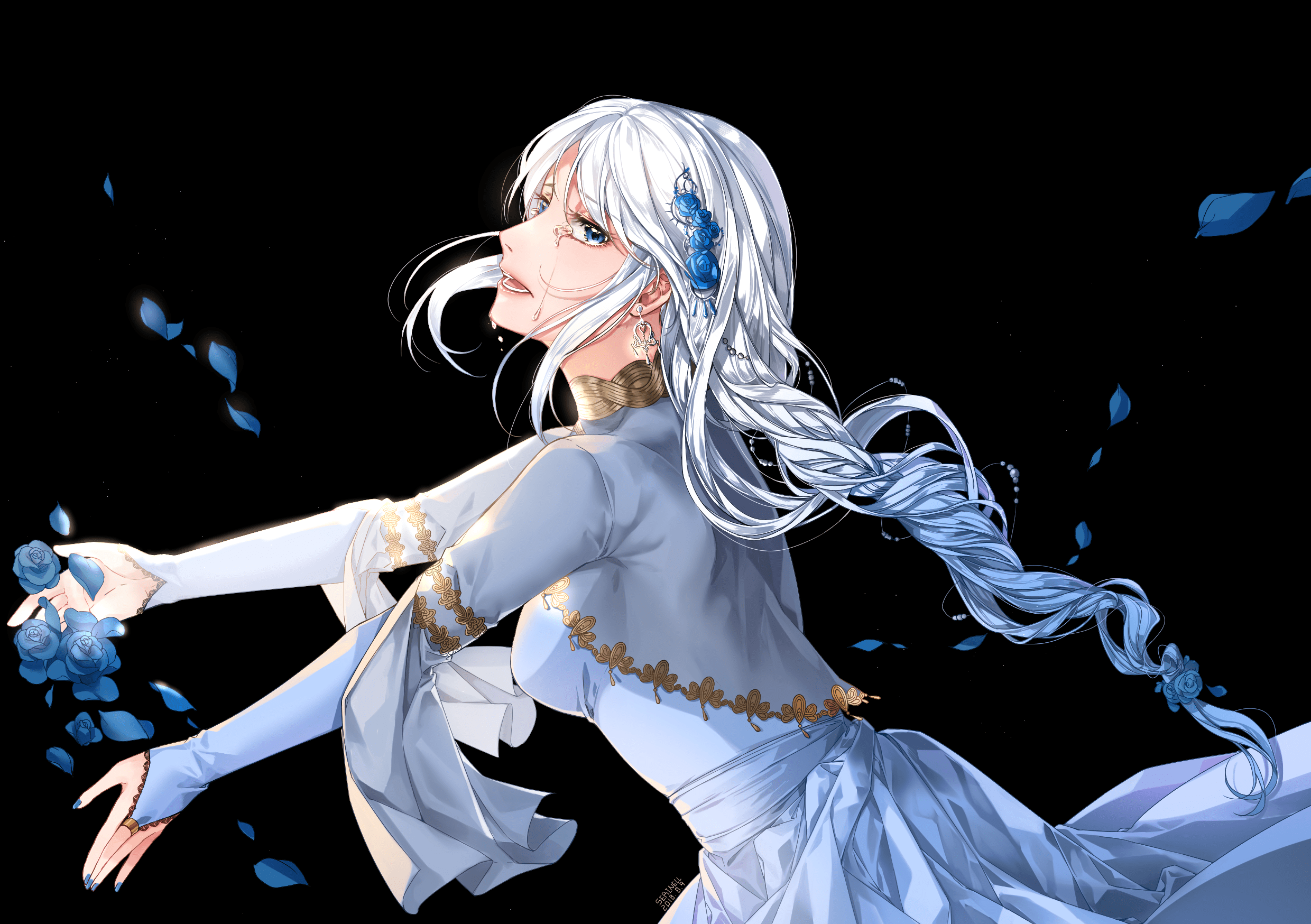 Anime Girls Blue Dress Wallpapers Wallpaper Cave