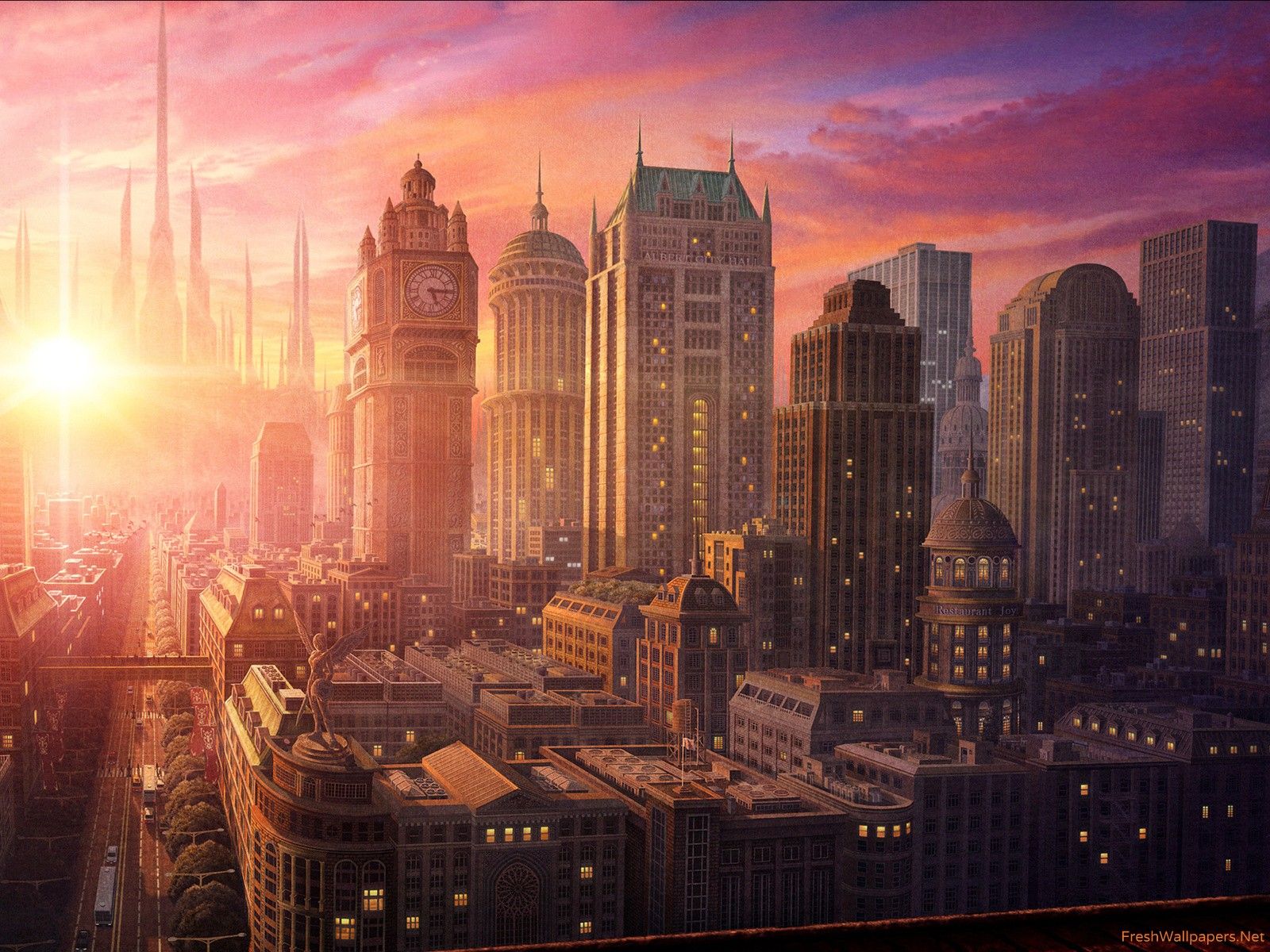 Sunset City Anime Wallpapers Wallpaper Cave