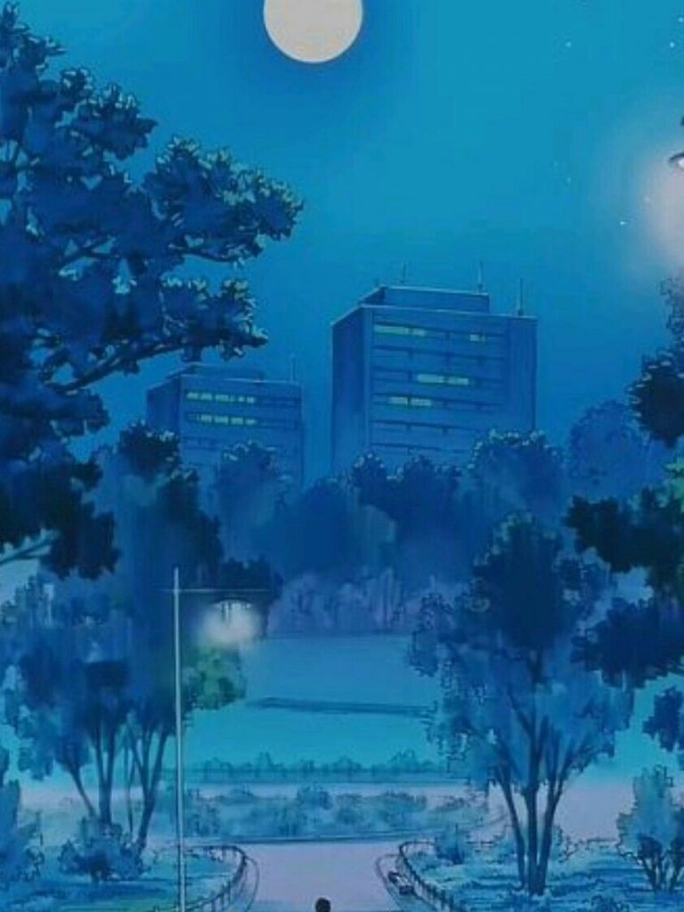 Black And Blue Aesthetic Anime Wallpaper