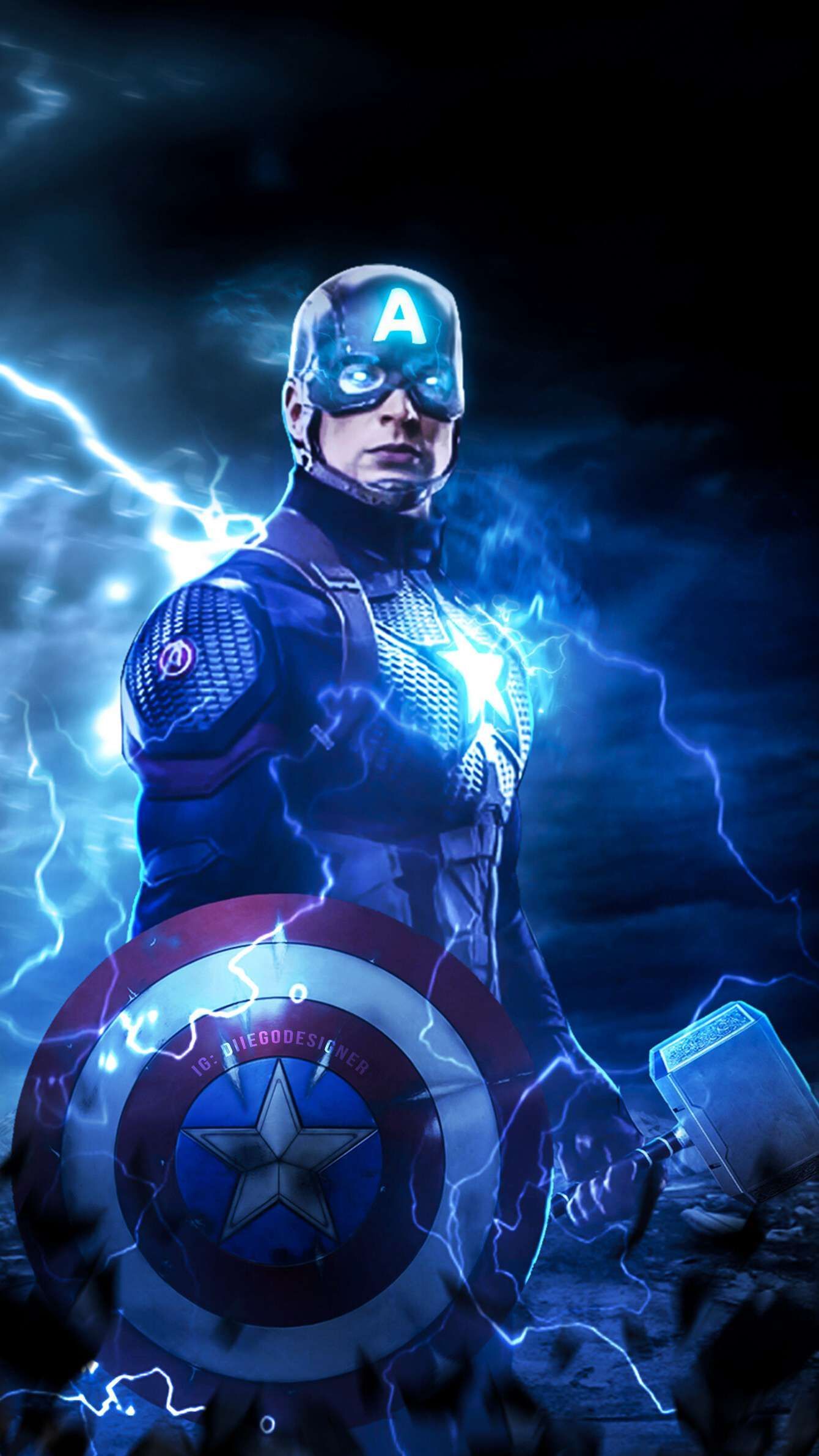 Captain America With Thor's Hammer Wallpapers Wallpaper Cave