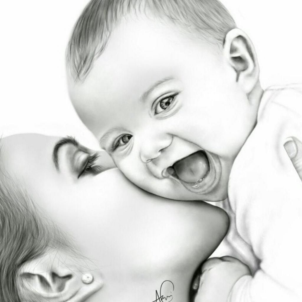 Mother And Baby Painting Wallpapers Wallpaper Cave