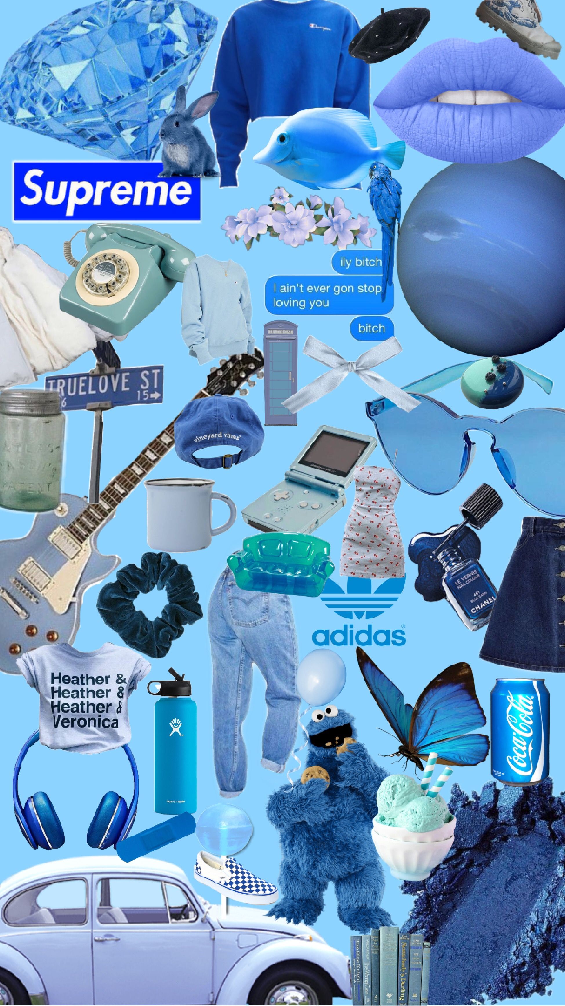 Blue Collage Wallpapers Wallpaper Cave