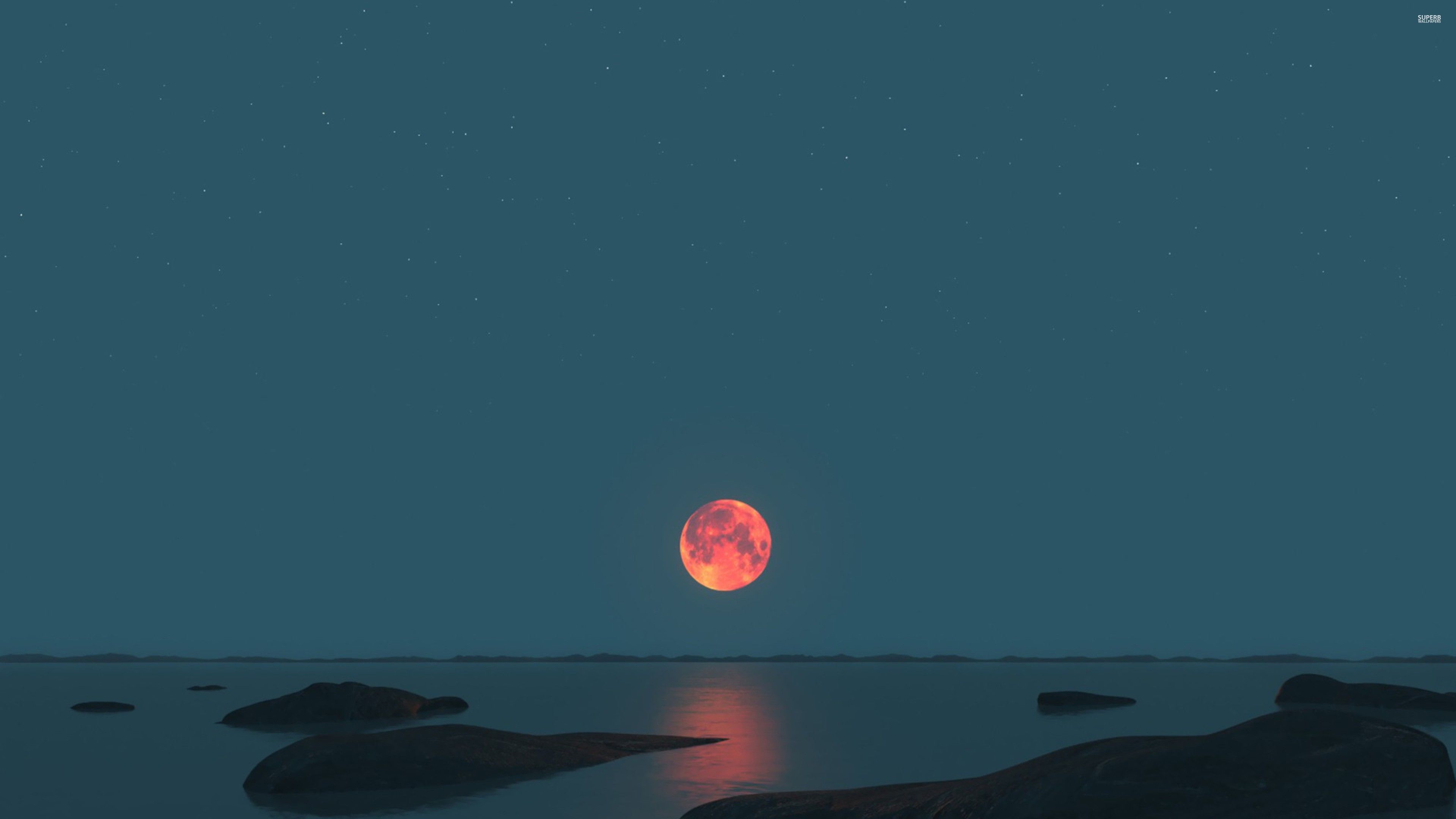 Orange Moon Wallpaper