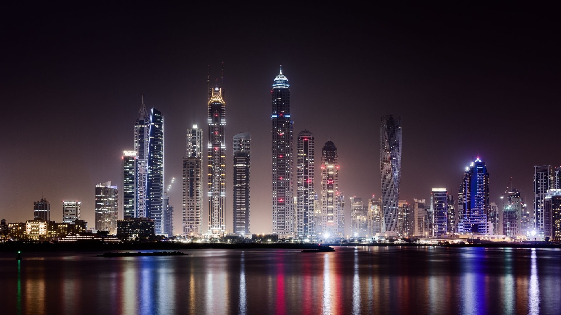 Dubai Buildings Night Lights Wallpapers Wallpaper Cave