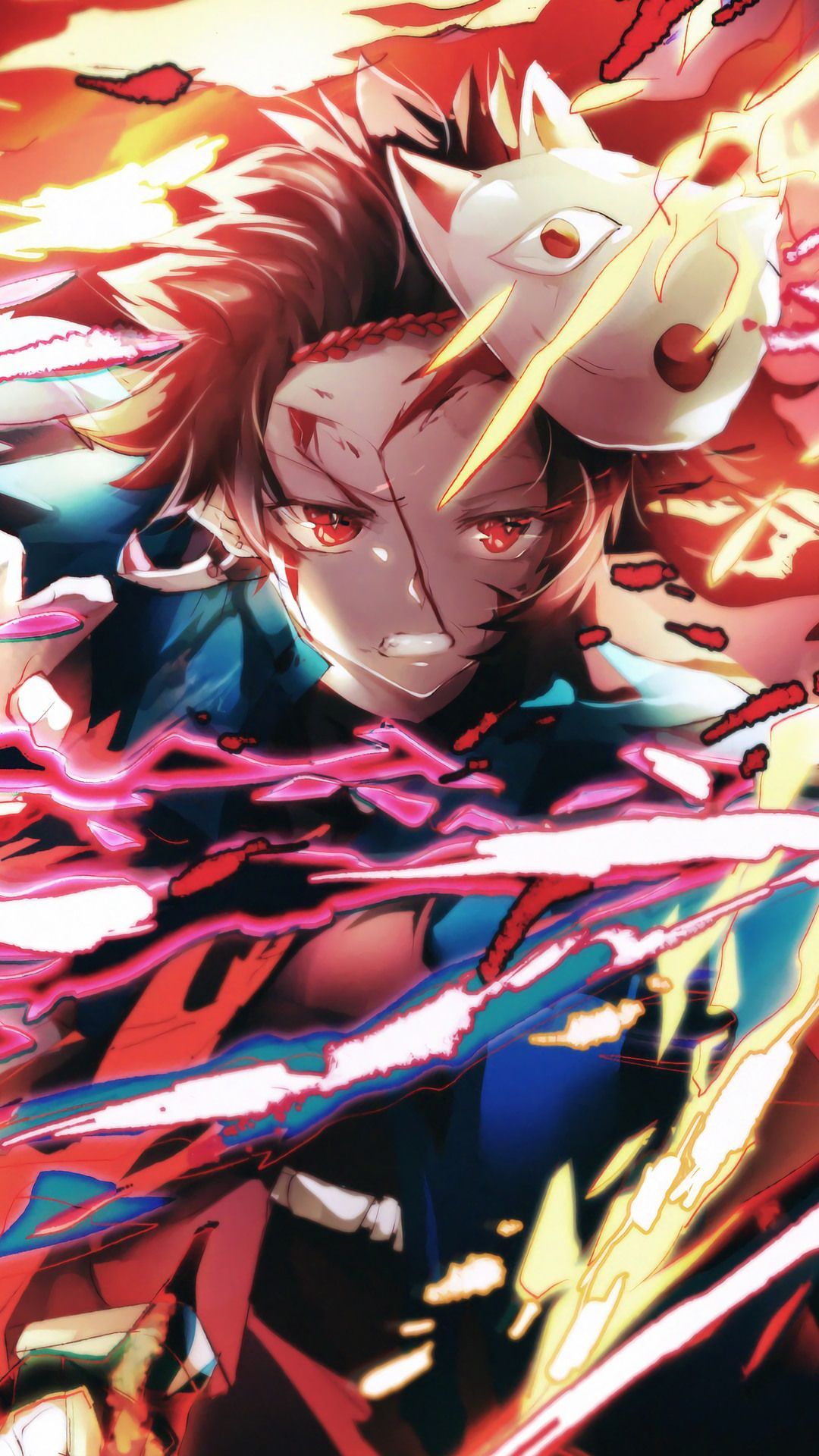 Tanjirou Kamado Mask Art Wallpapers Wallpaper Cave