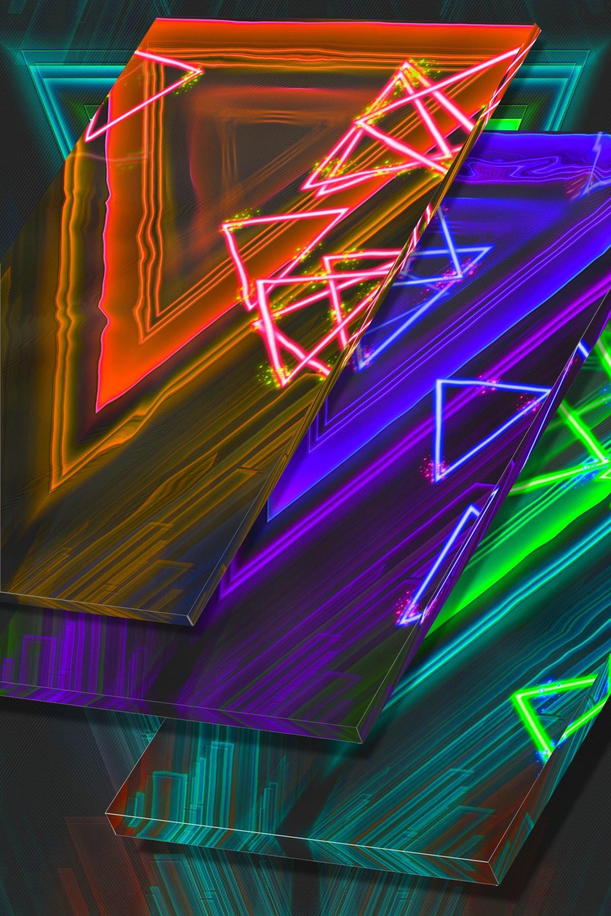 Neon Geometric Wallpapers Wallpaper Cave