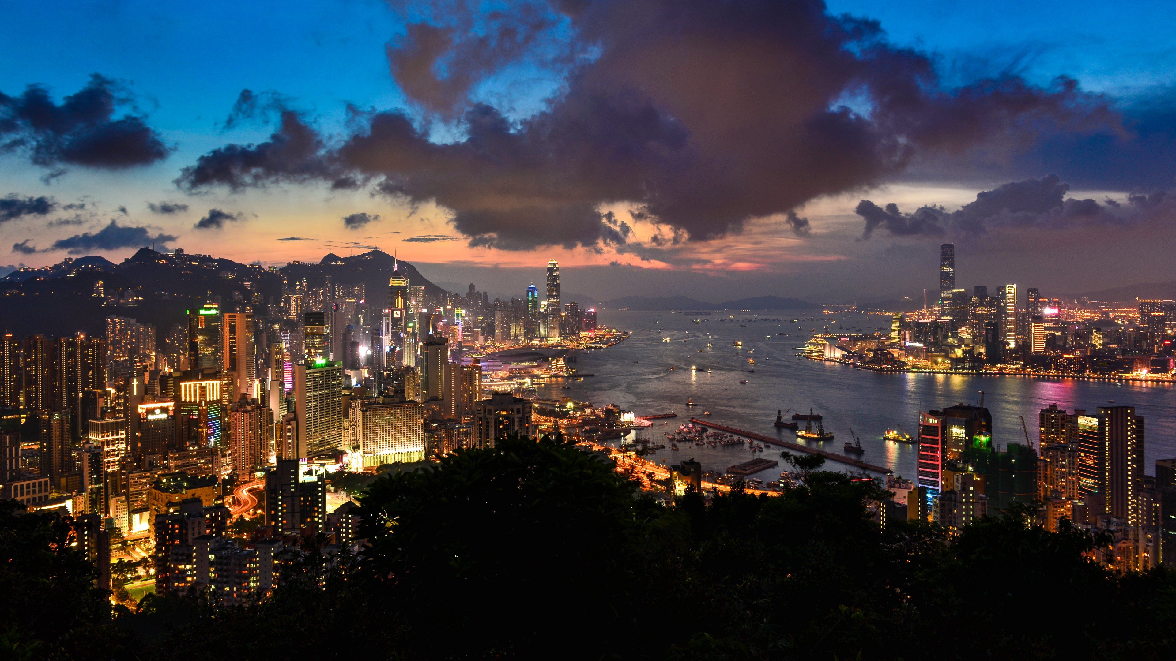 Hong Kong City Sunset 4K Wallpapers Wallpaper Cave