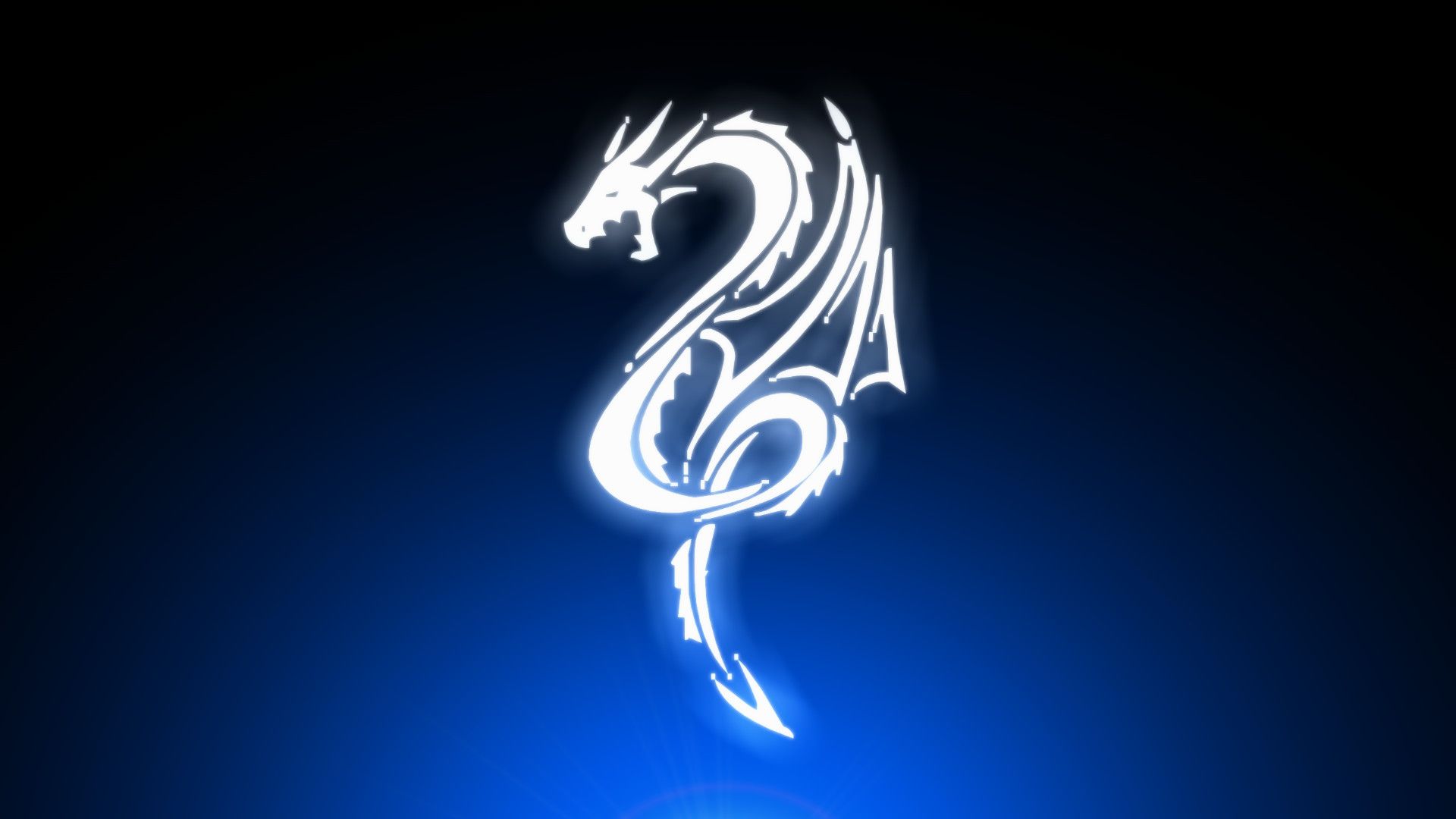 Blue Neon Dragon Wallpapers Wallpaper Cave