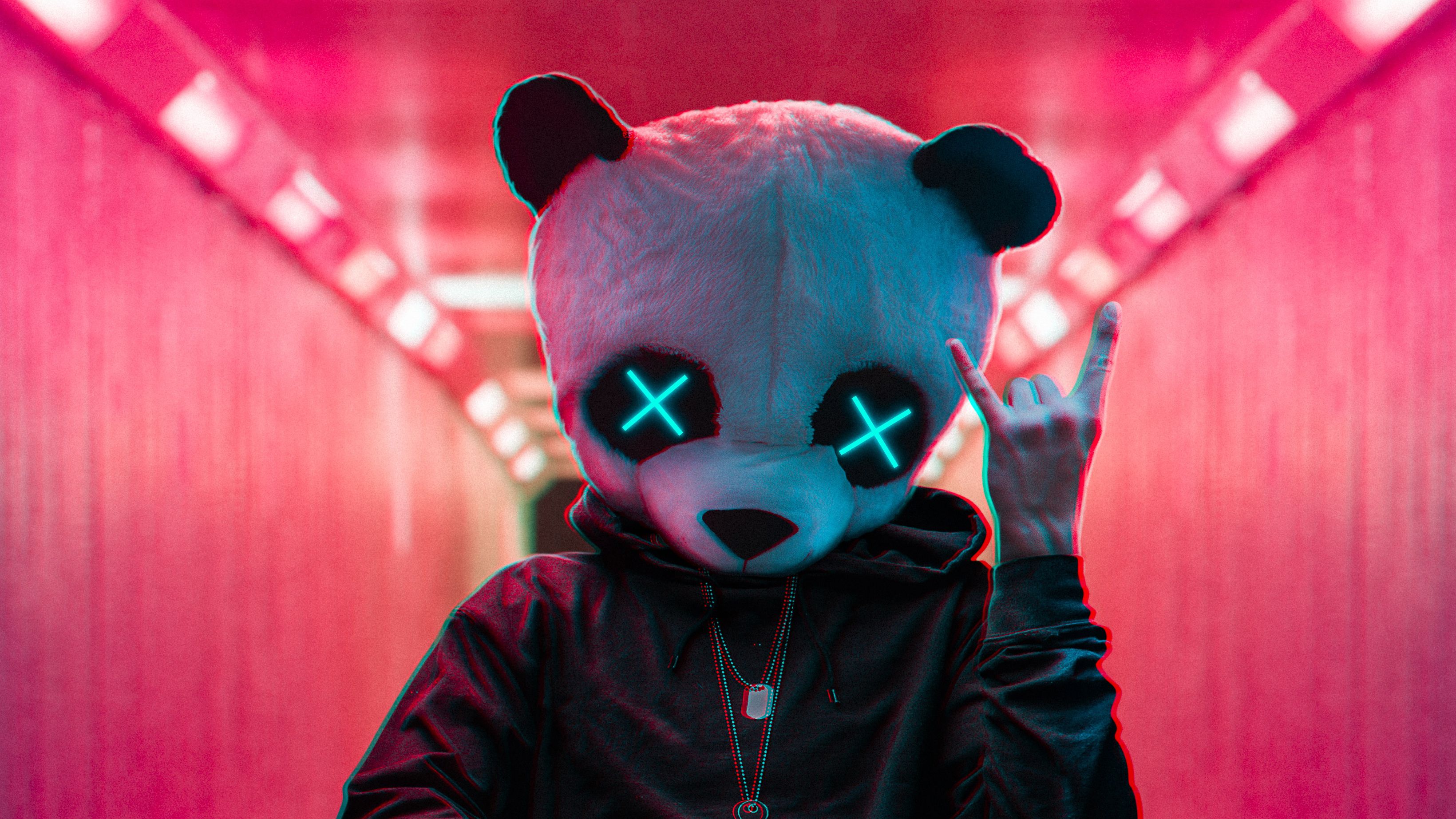 Neon Pandas Wallpapers Wallpaper Cave