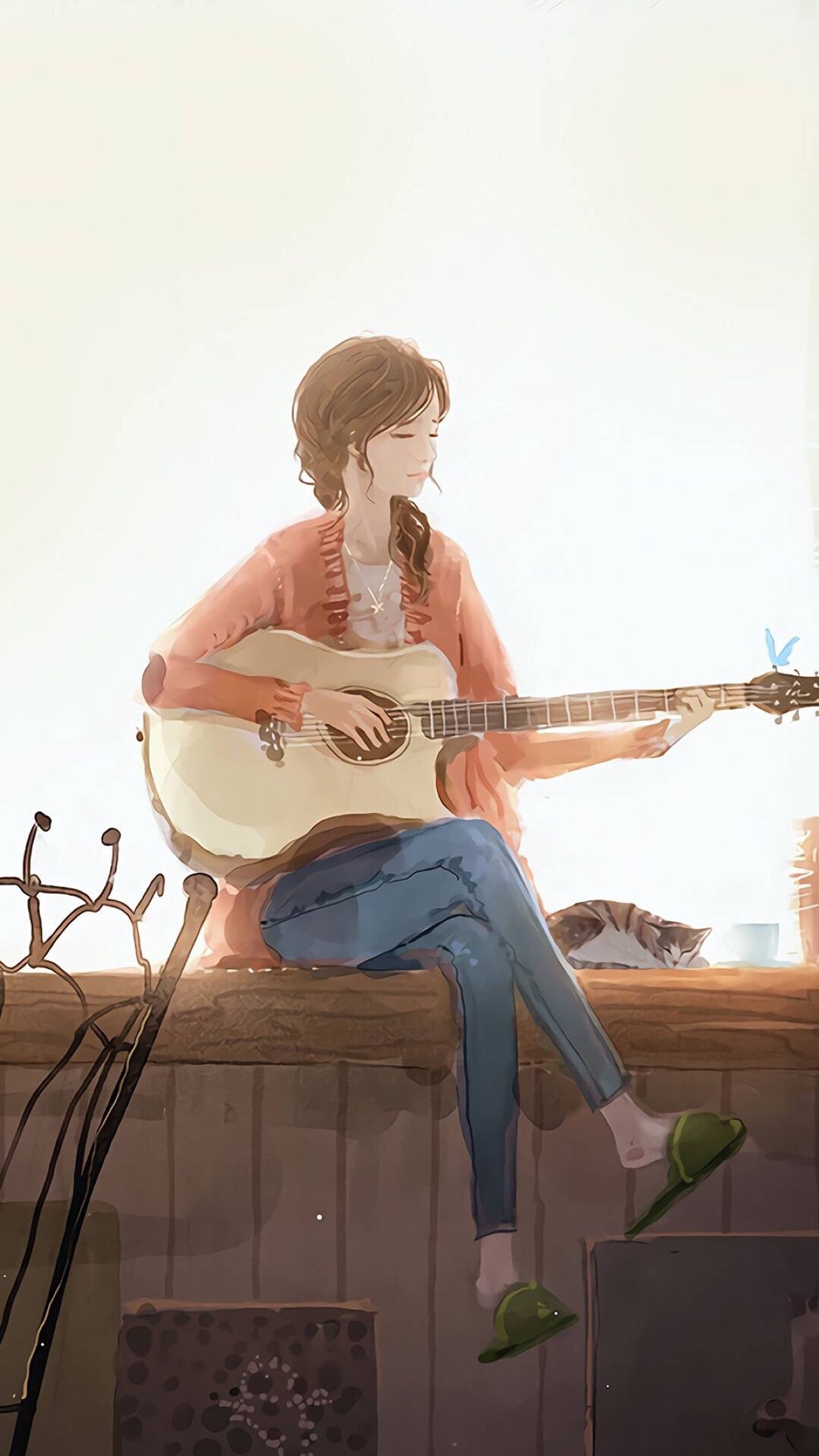 Acoustic Guitar Anime Wallpapers Wallpaper Cave